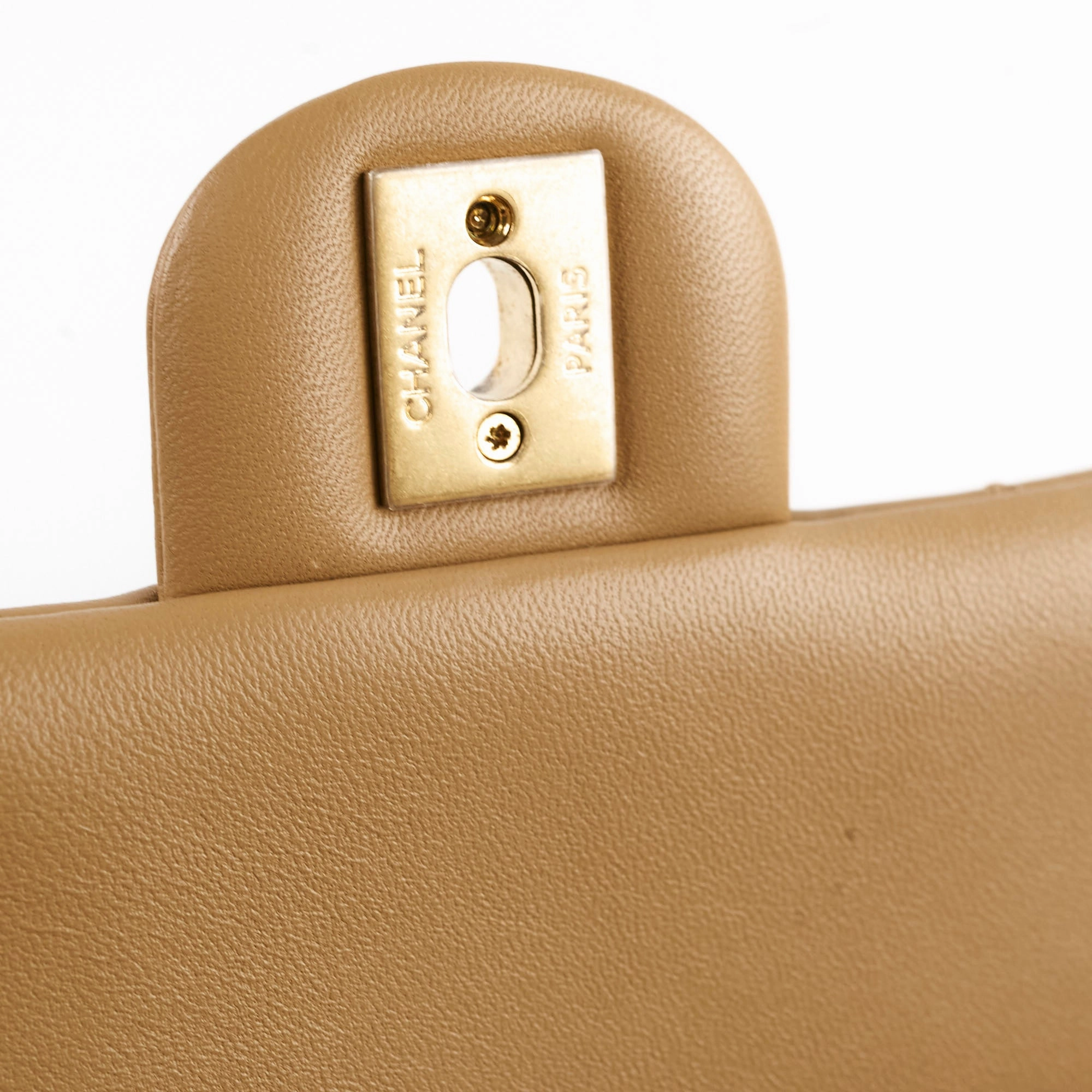 Chanel seasonal flap dark beige (microchip)