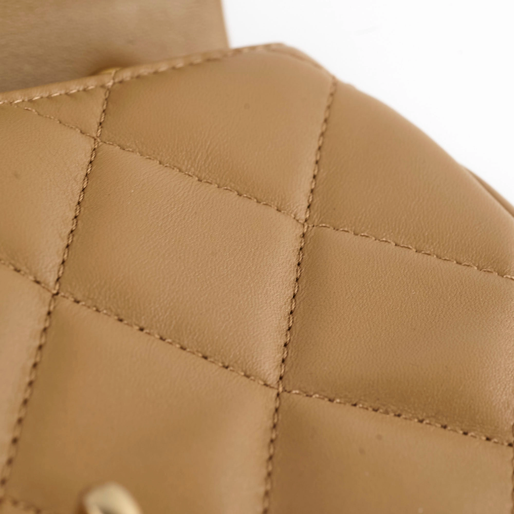 Chanel seasonal flap dark beige (microchip)