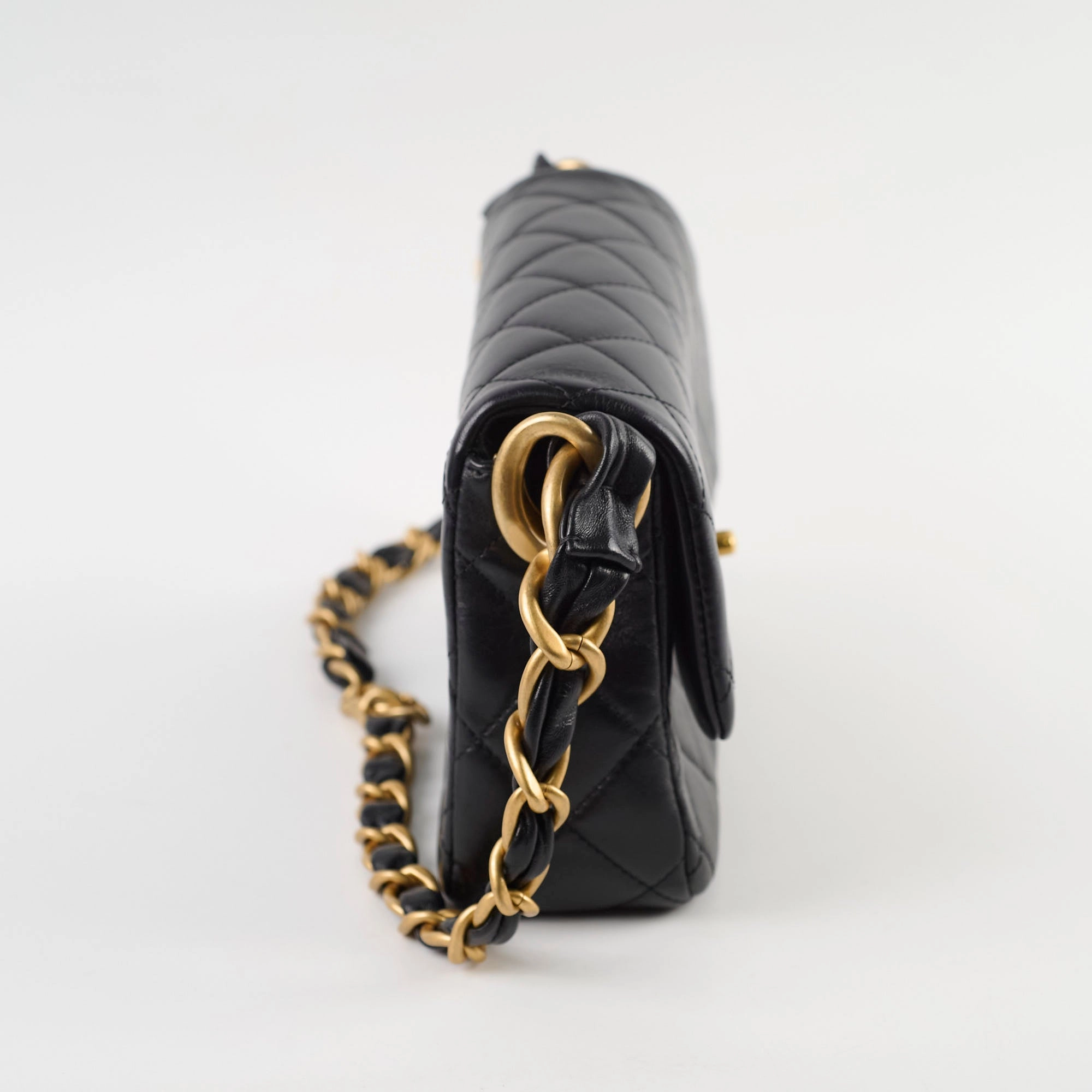 Chanel Seasonal Shoulder Bag Lambskin Black