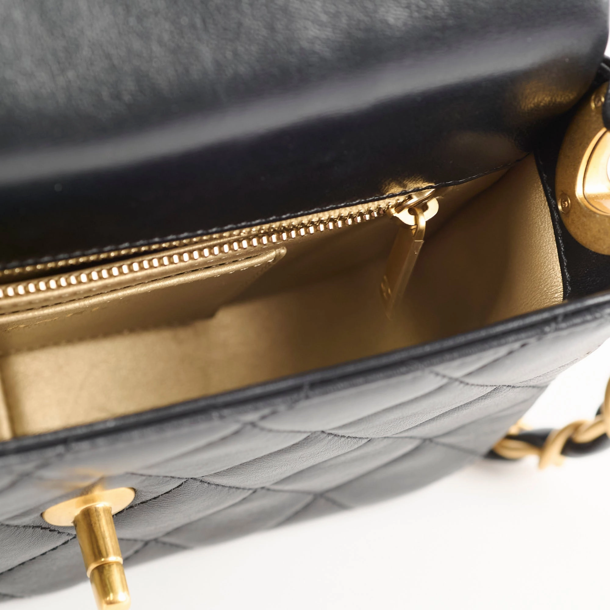 Chanel Seasonal Shoulder Bag Lambskin Black