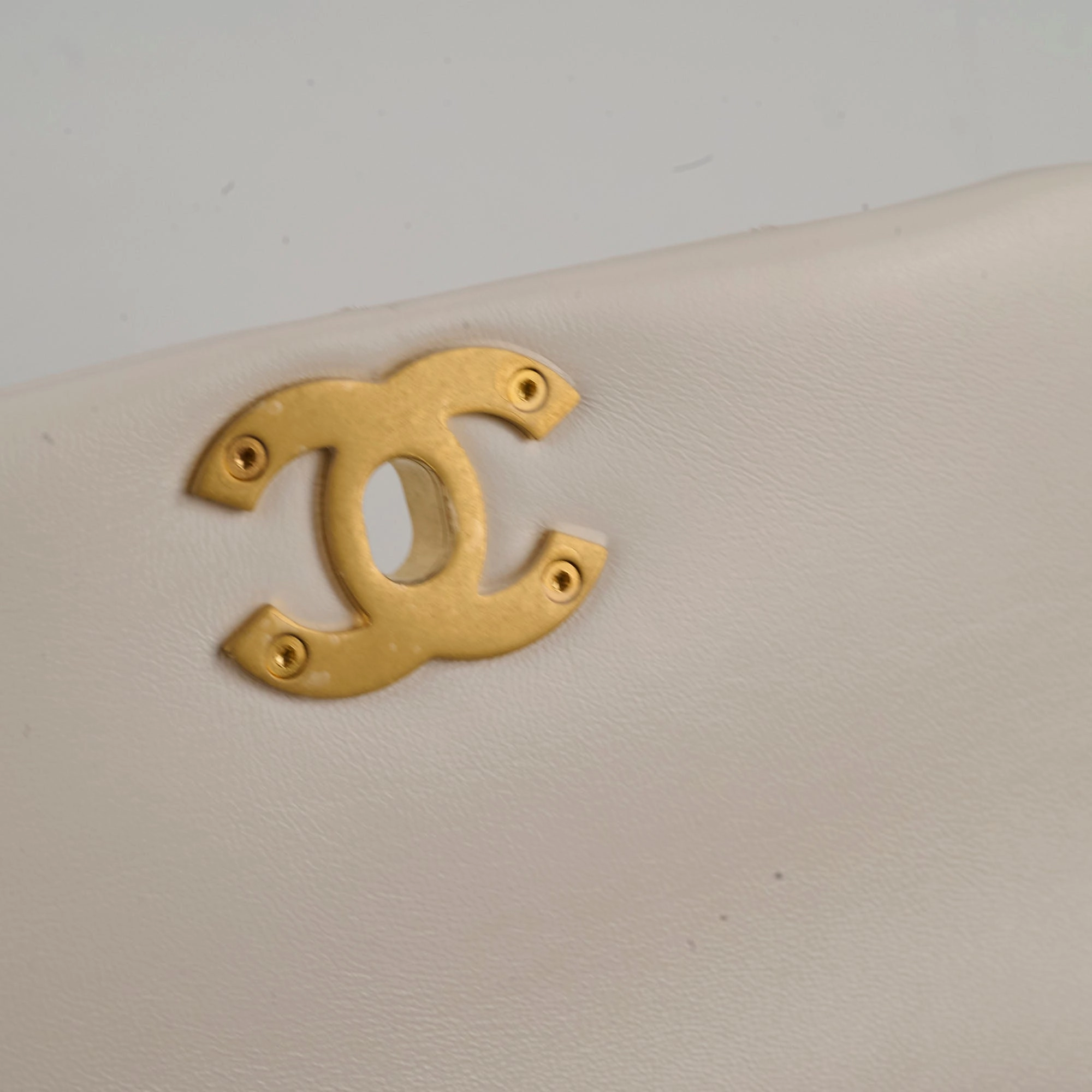 Chanel Seasonal Shoulder Bag White Microchip