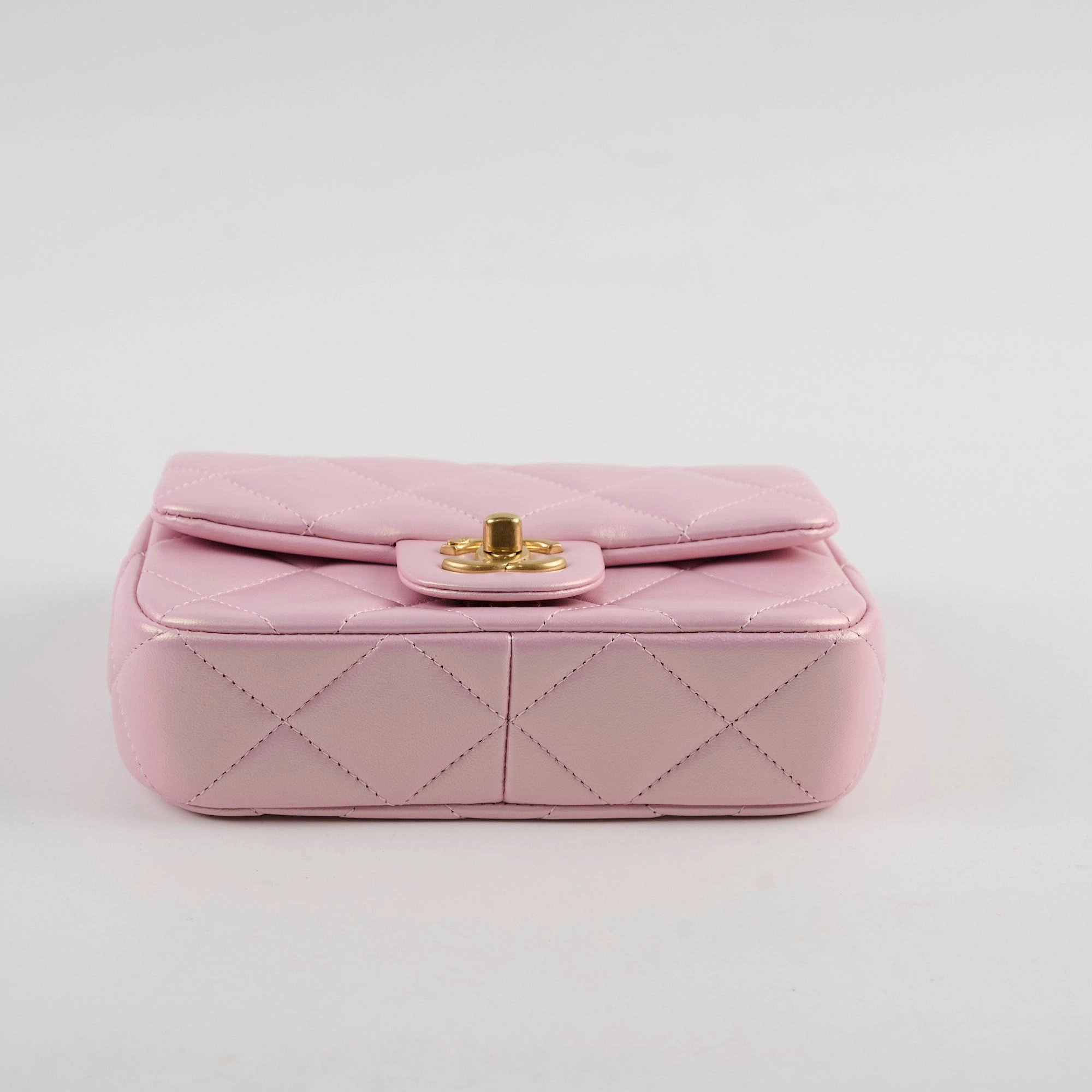 Chanel Seasonal Square Flap Pearl Iridescent Pink 2024