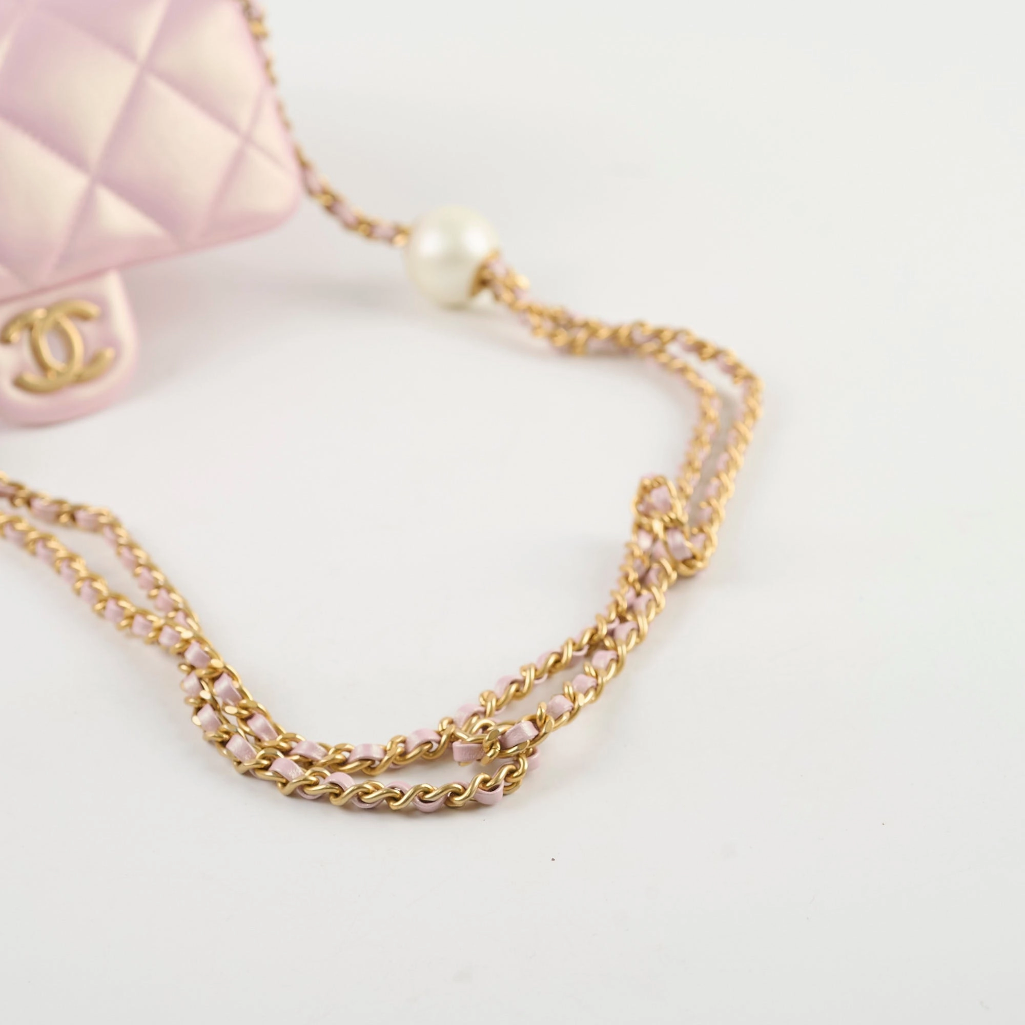 Chanel Seasonal Square Flap Pearl Iridescent Pink 2024