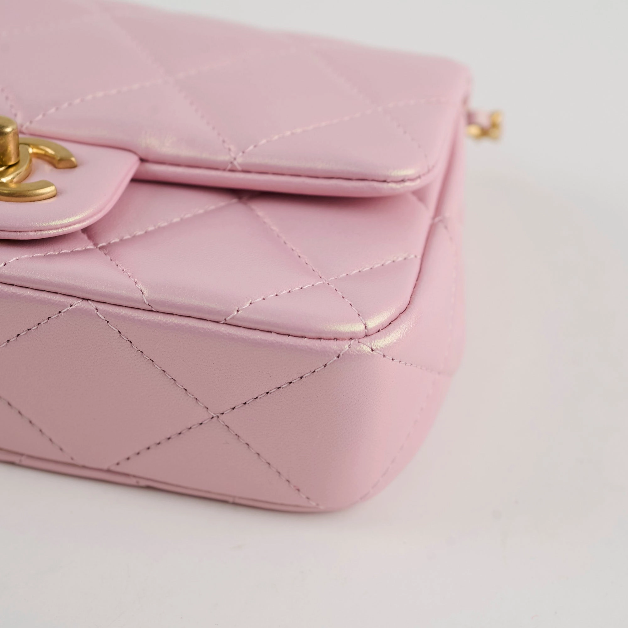 Chanel Seasonal Square Flap Pearl Iridescent Pink 2024