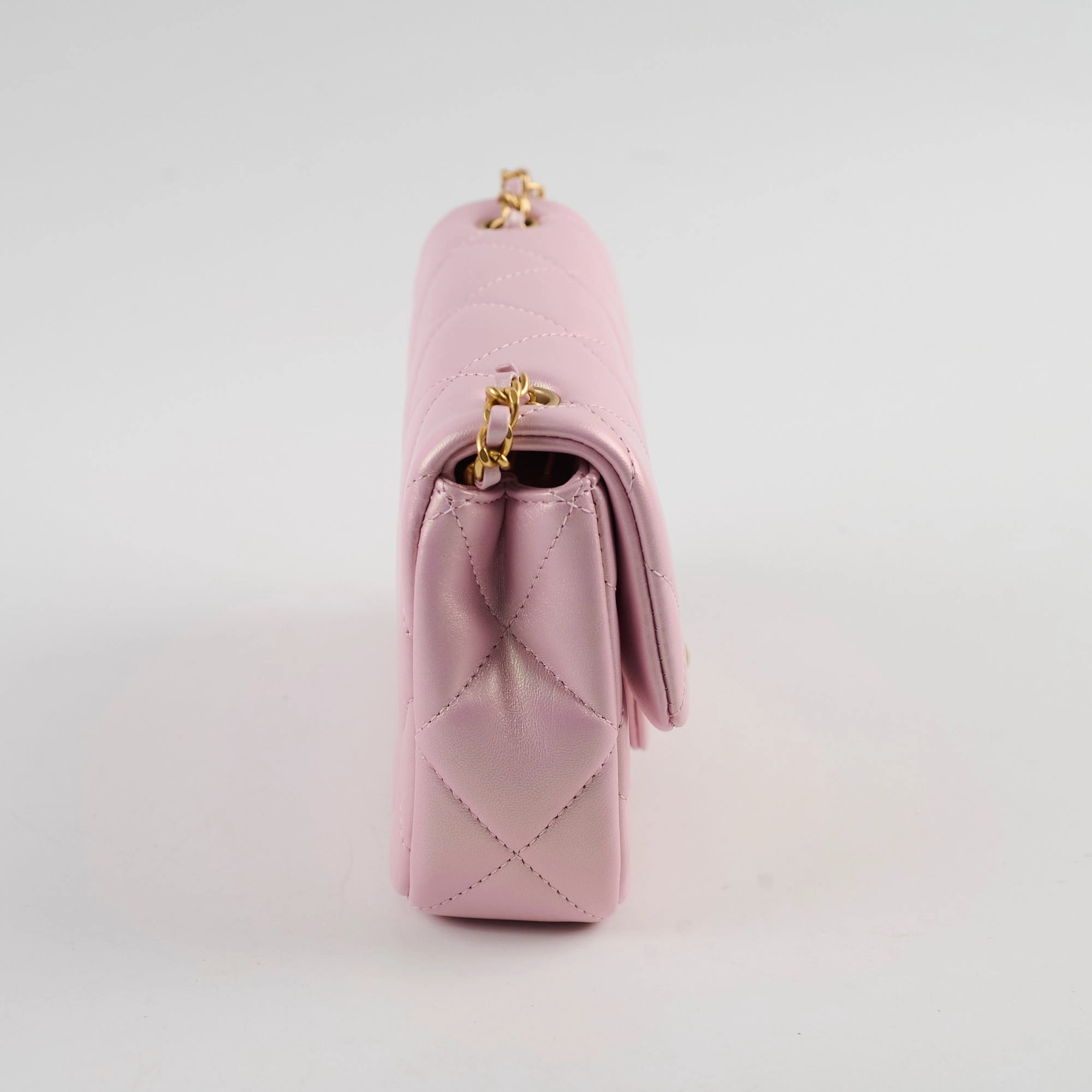Chanel Seasonal Square Flap Pearl Iridescent Pink 2024