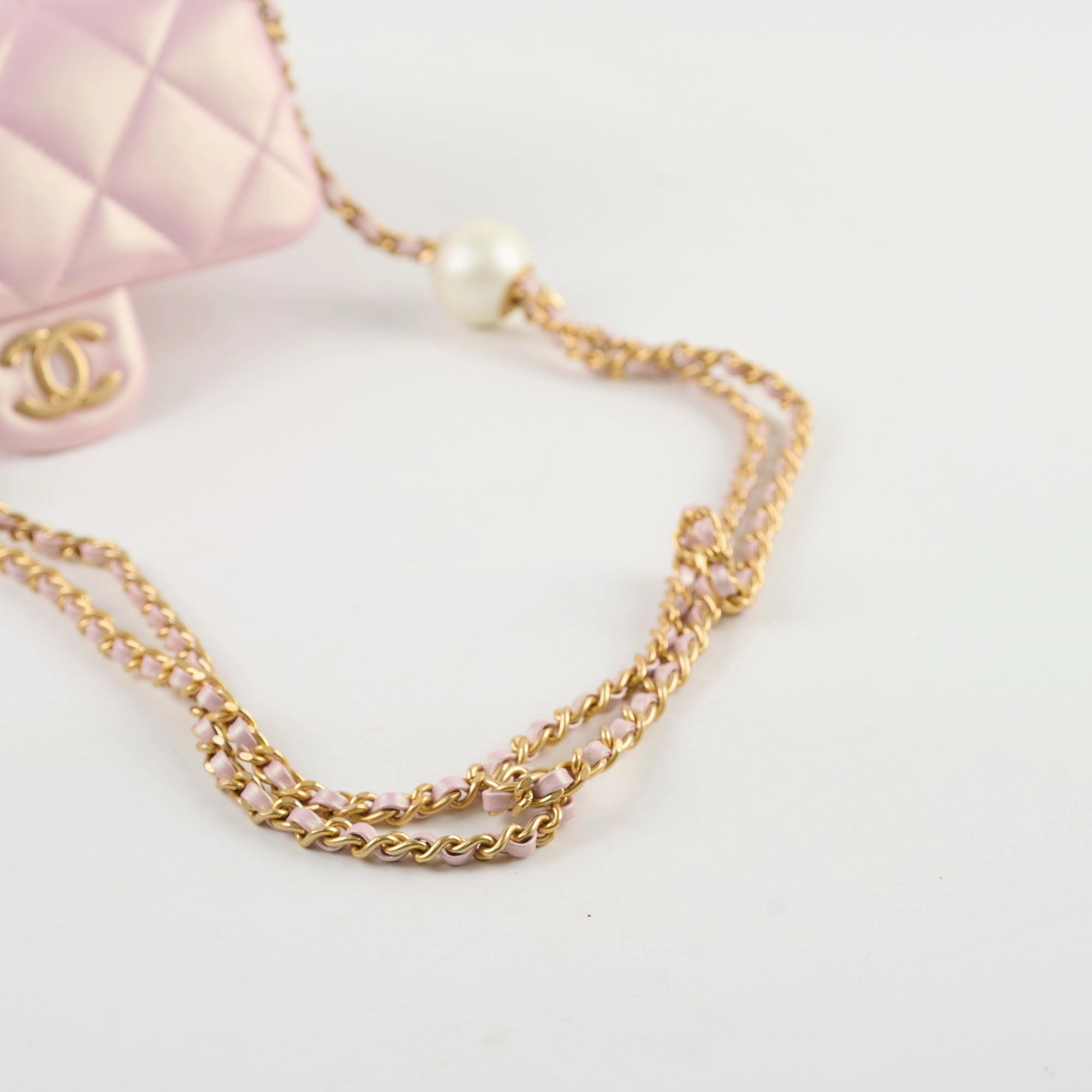 Chanel Seasonal Square Flap Pearl Iridescent Pink 2024