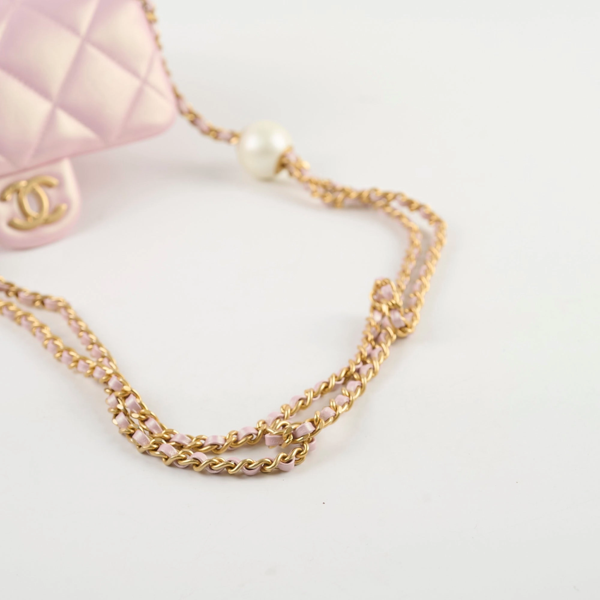 Chanel Seasonal Square Flap Pearl Iridescent Pink 2024