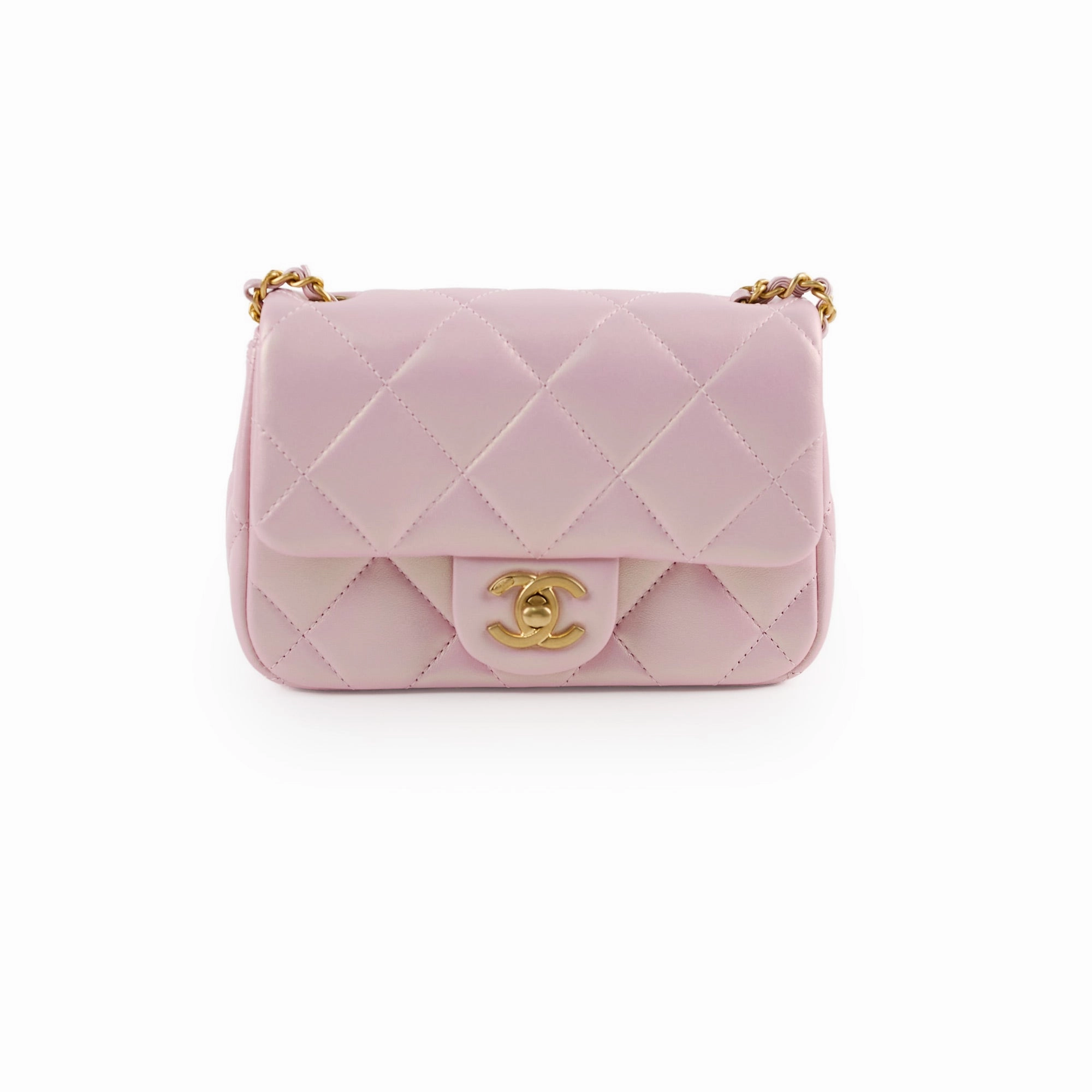 Chanel Seasonal Square Flap Pearl Iridescent Pink 2024