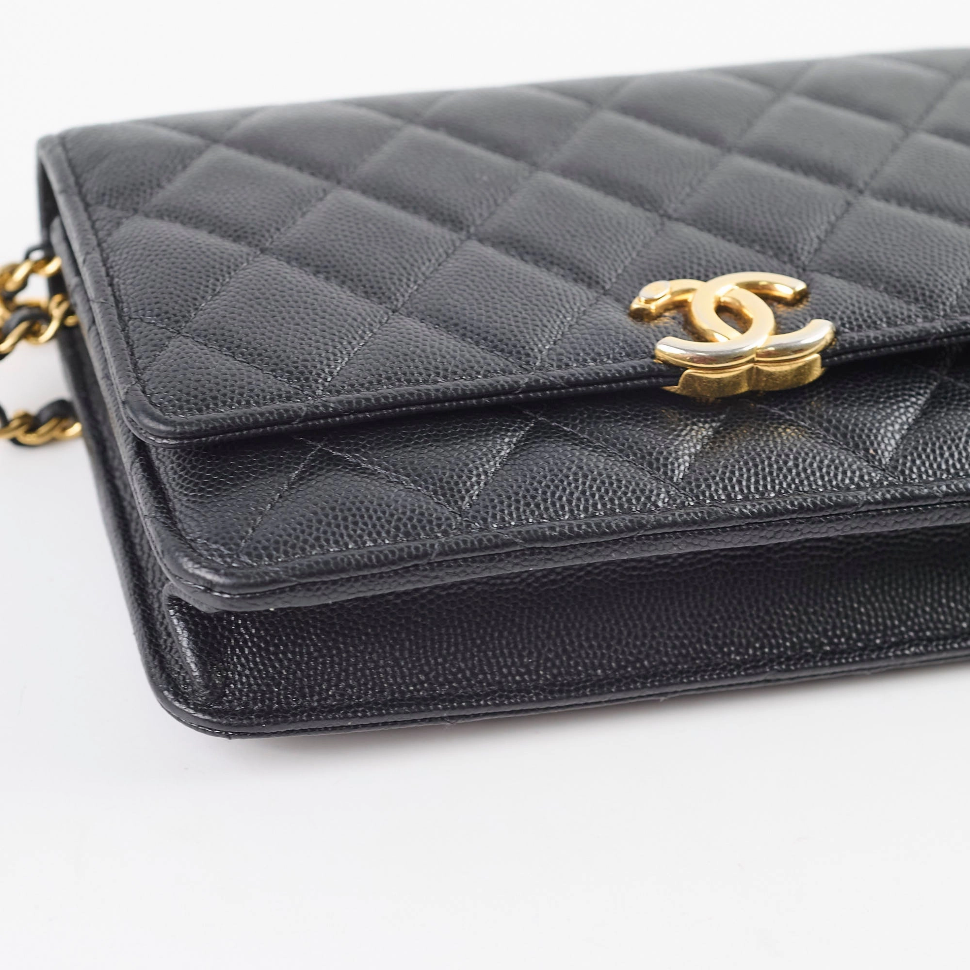 Chanel Seasonal Top Handle Wallet On Chain Caviar Black 2022