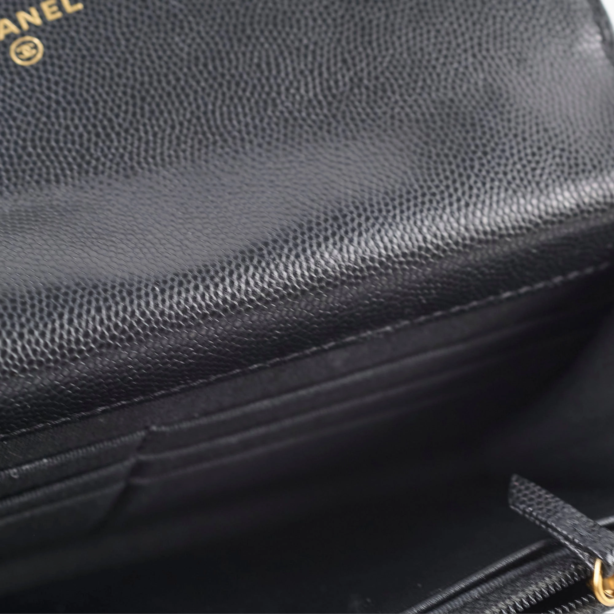 Chanel Seasonal Top Handle Wallet On Chain Caviar Black 2022