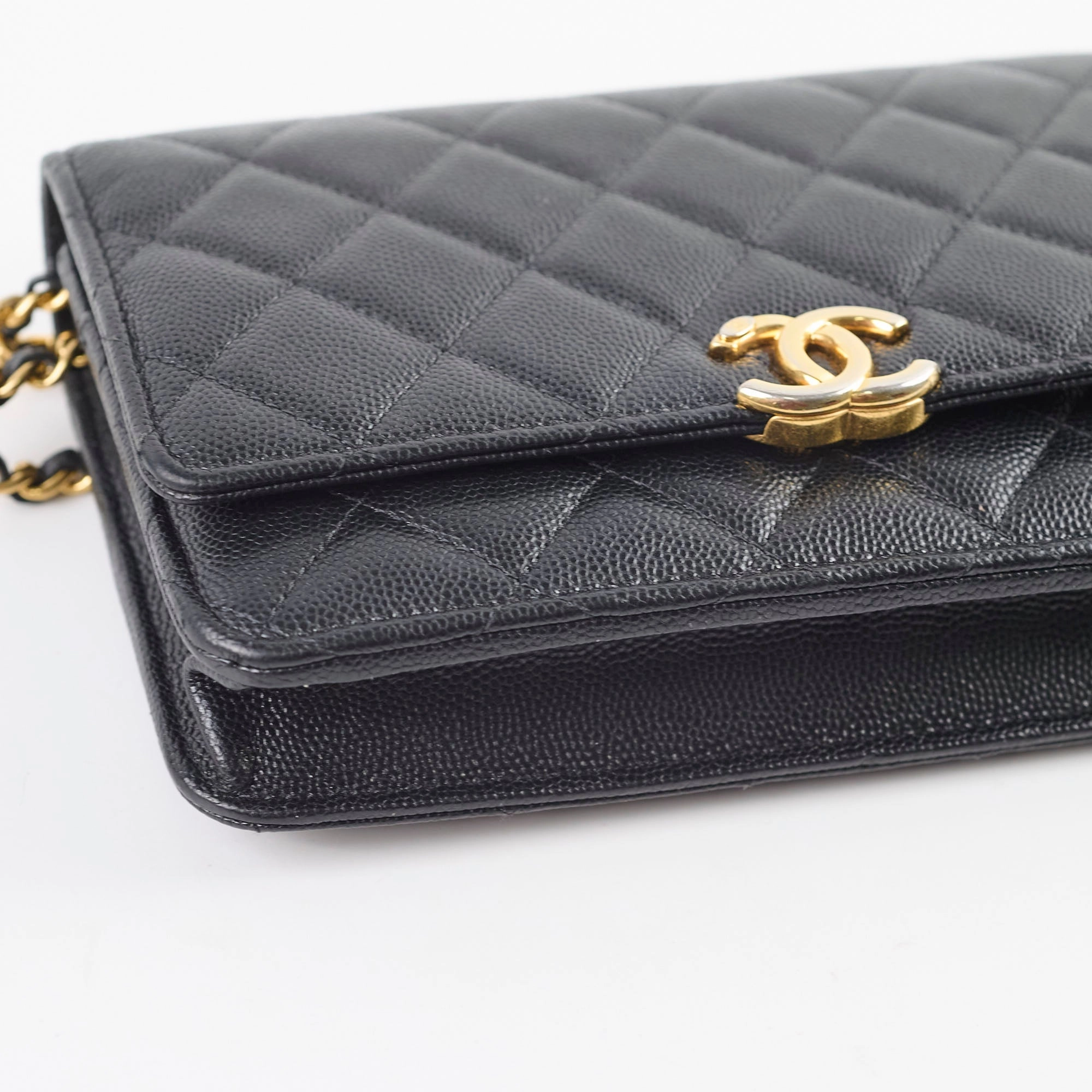 Chanel Seasonal Top Handle Wallet On Chain Caviar Black 2022