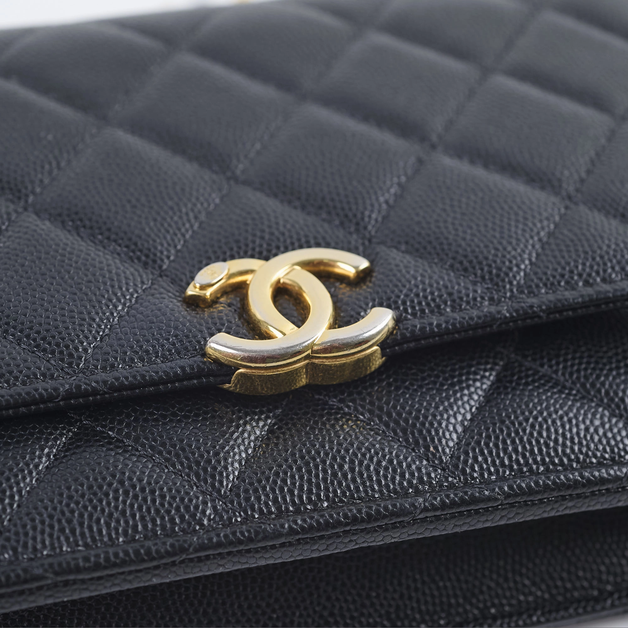 Chanel Seasonal Top Handle Wallet On Chain Caviar Black 2022