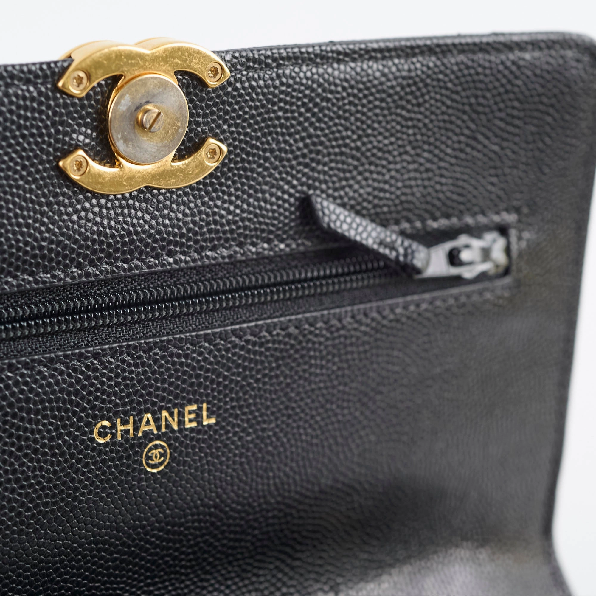 Chanel Seasonal Top Handle Wallet On Chain Caviar Black 2022