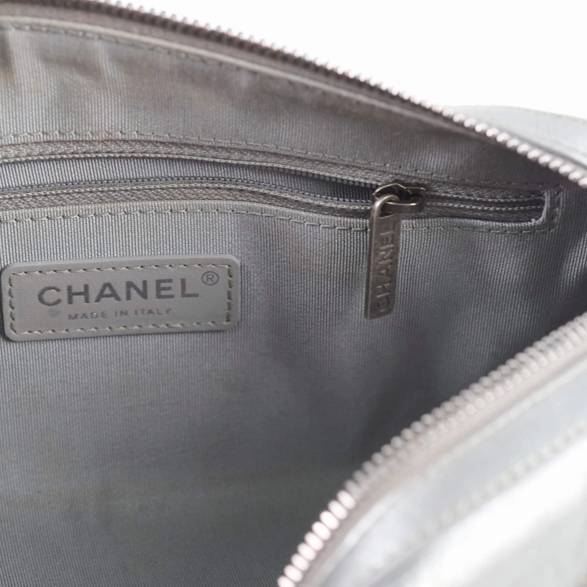 Chanel Signature Bowing Bag Crumpled Metallic Calfskin
