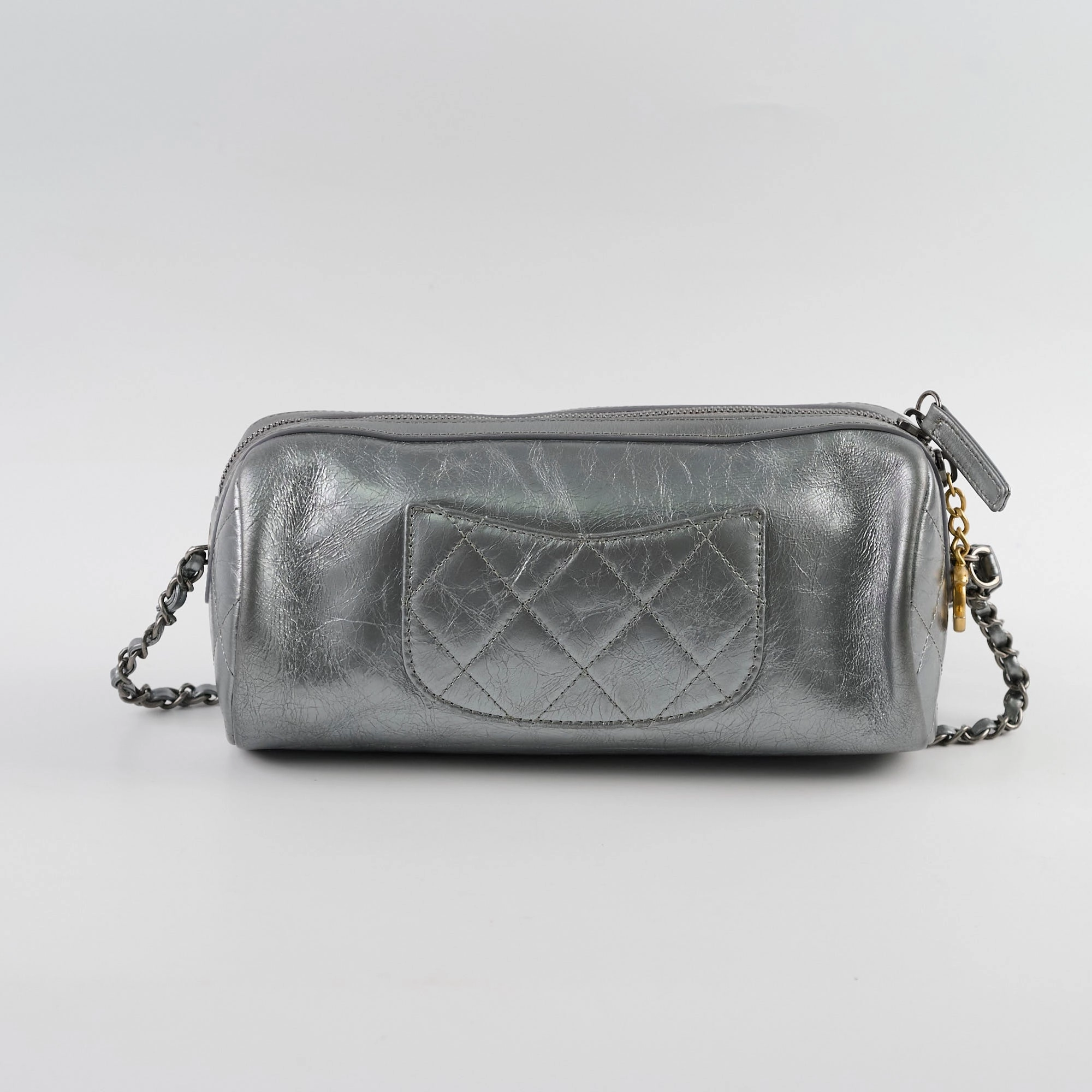 Chanel Signature Bowing Bag Crumpled Metallic Calfskin