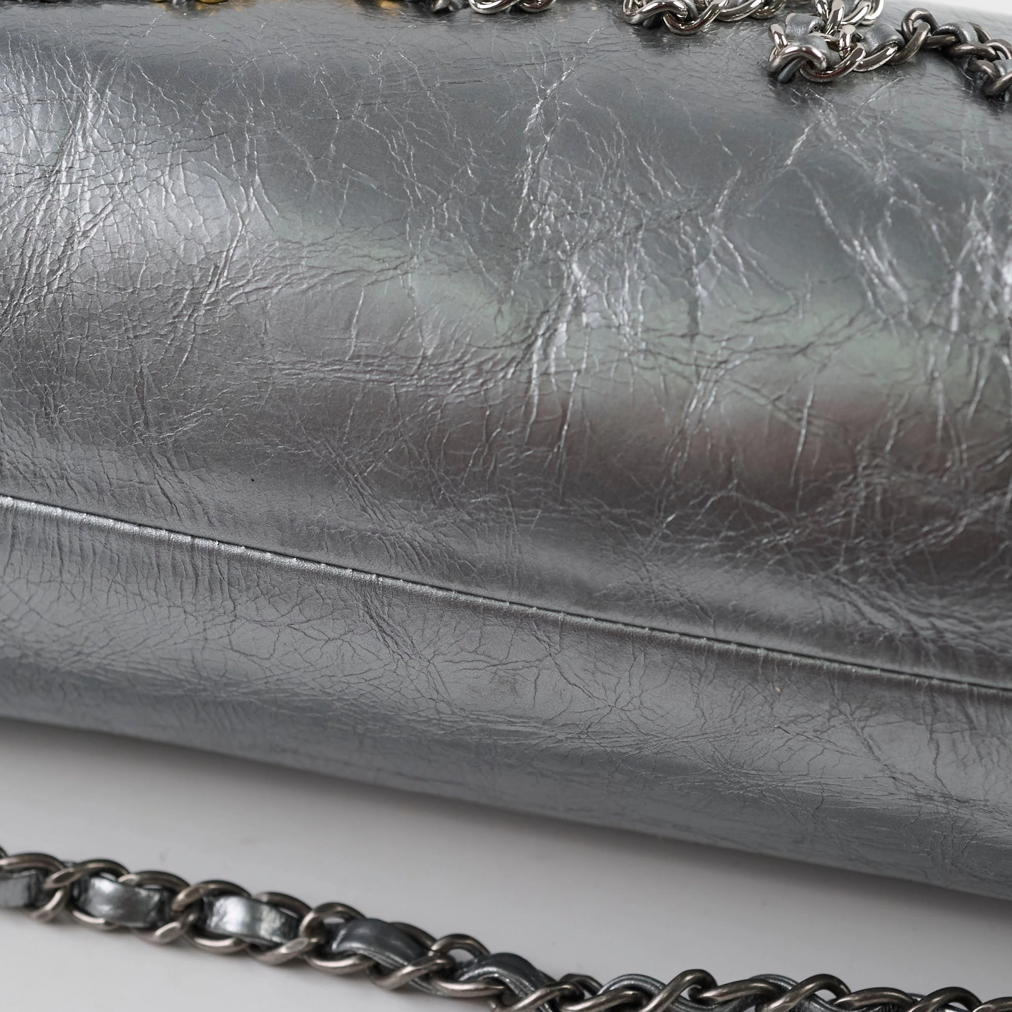 Chanel Signature Bowing Bag Crumpled Metallic Calfskin