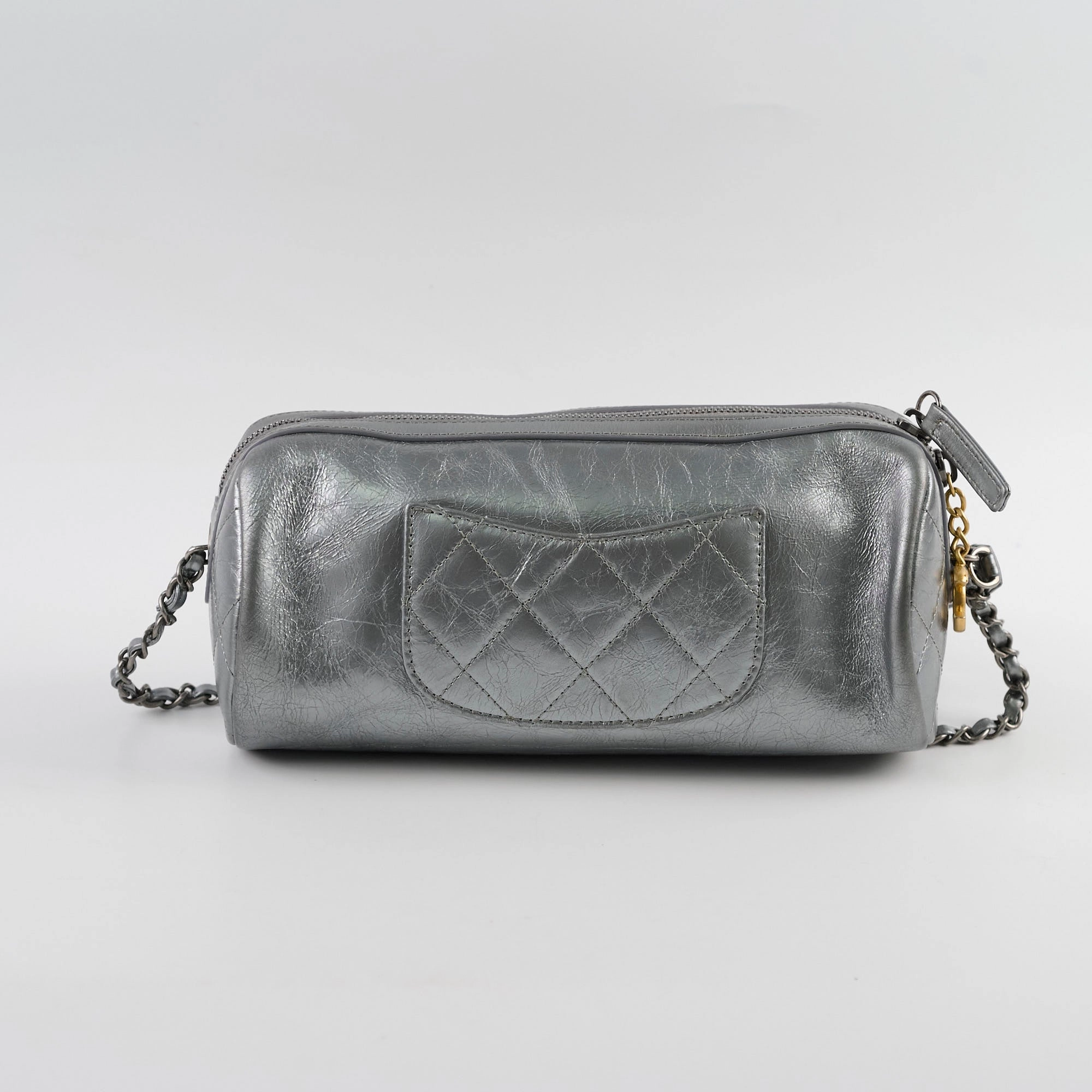 Chanel Signature Bowing Bag Crumpled Metallic Calfskin