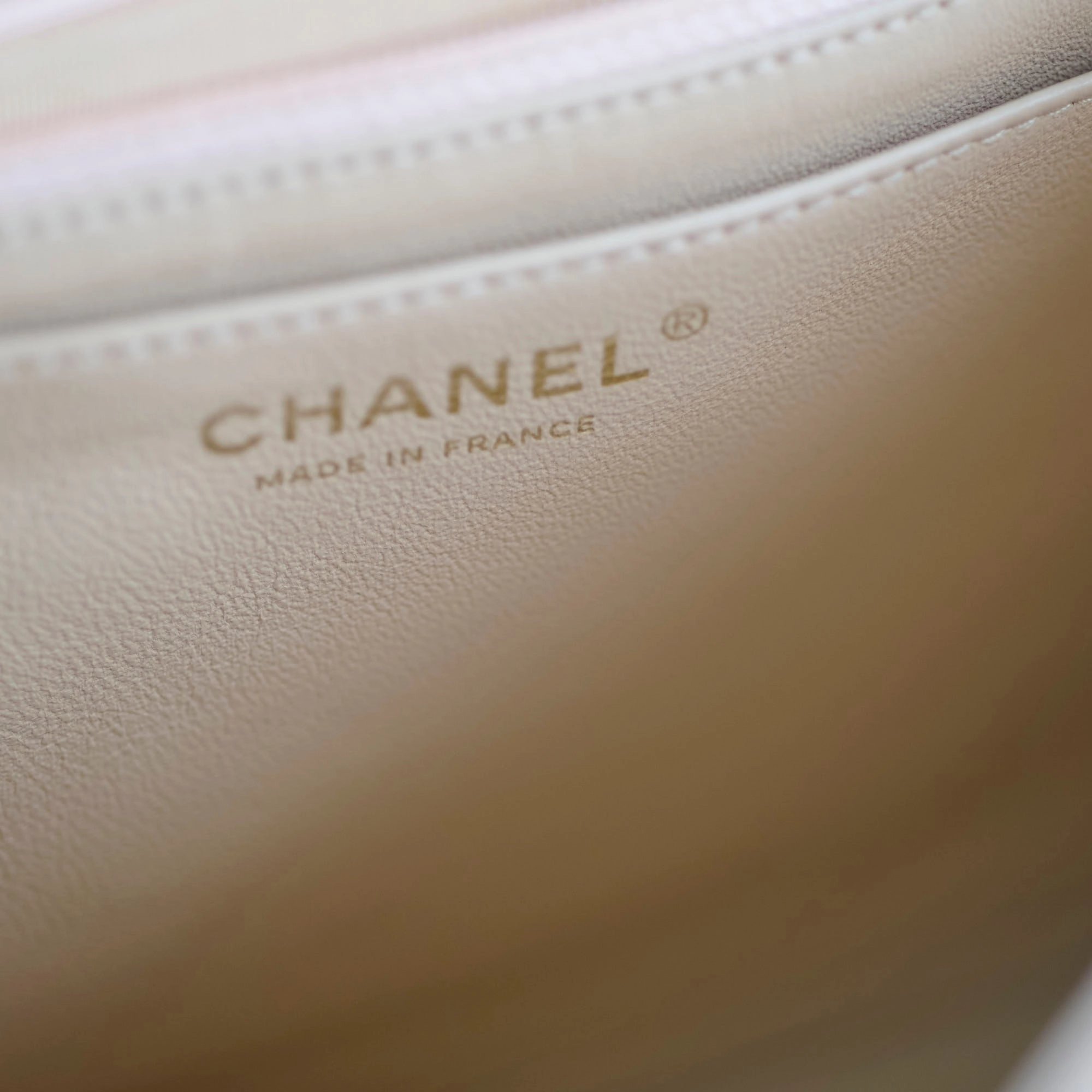 Chanel Single Flap Jumbo Beige Lambskin (12 Series 2009)