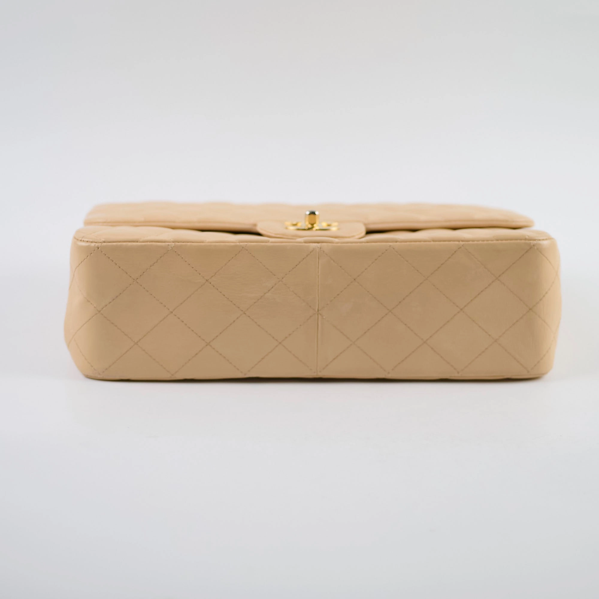 Chanel Single Flap Jumbo Beige Lambskin (12 Series 2009)