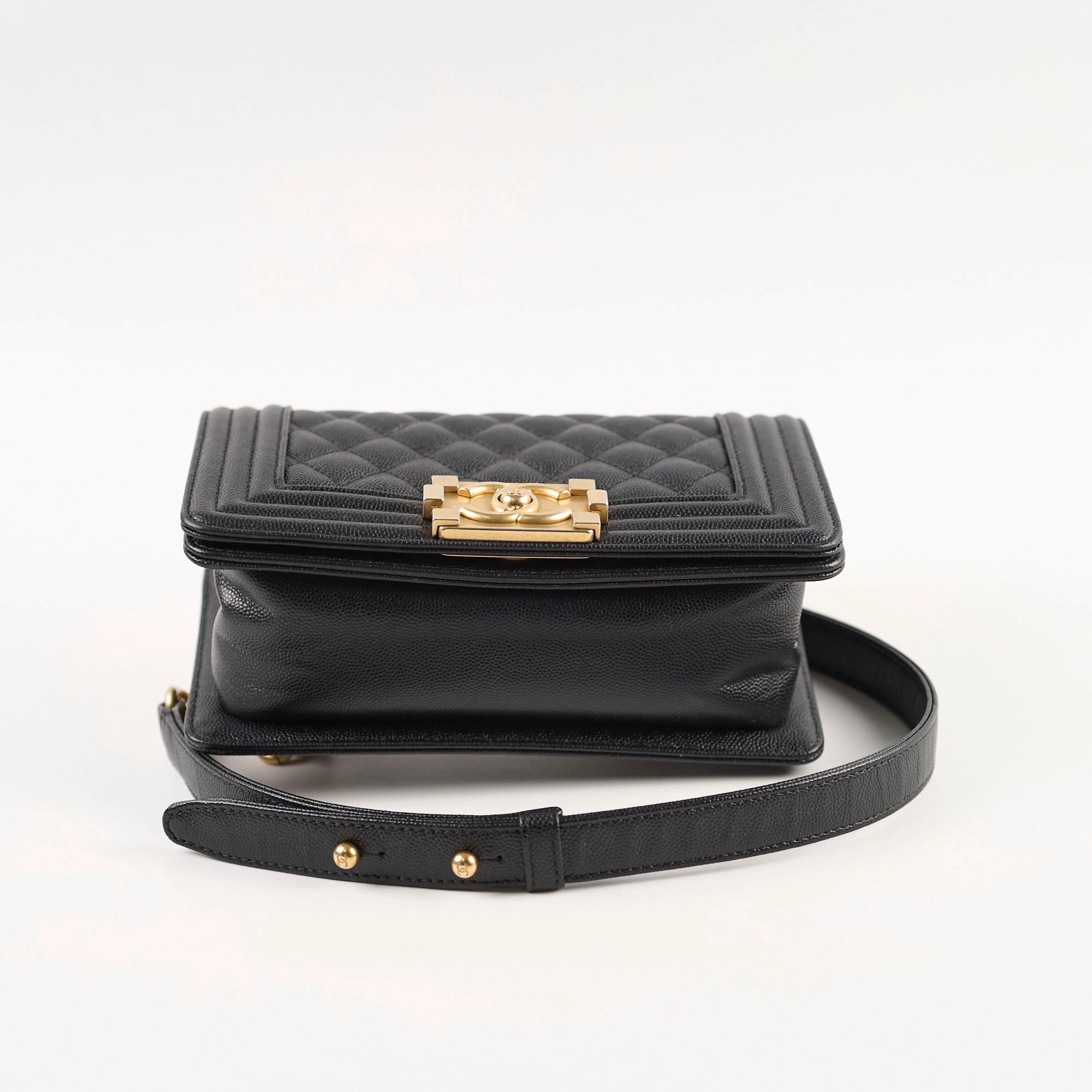 Chanel Small Boy Caviar Bag Black