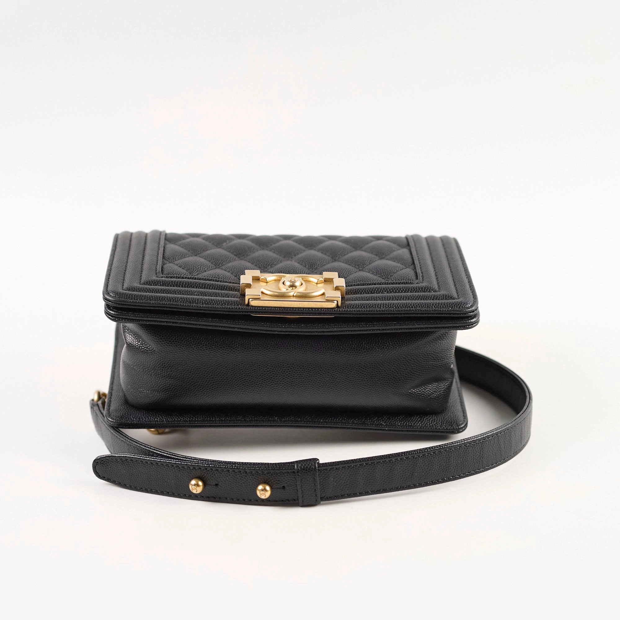 Chanel Small Boy Caviar Bag Black
