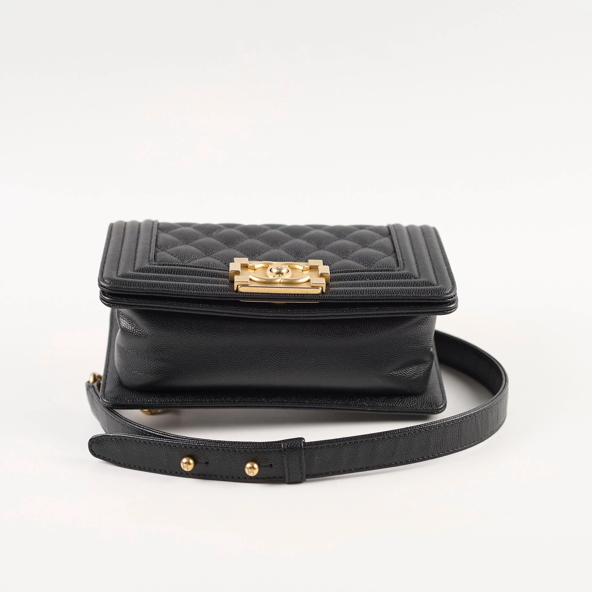 Chanel Small Boy Caviar Bag Black