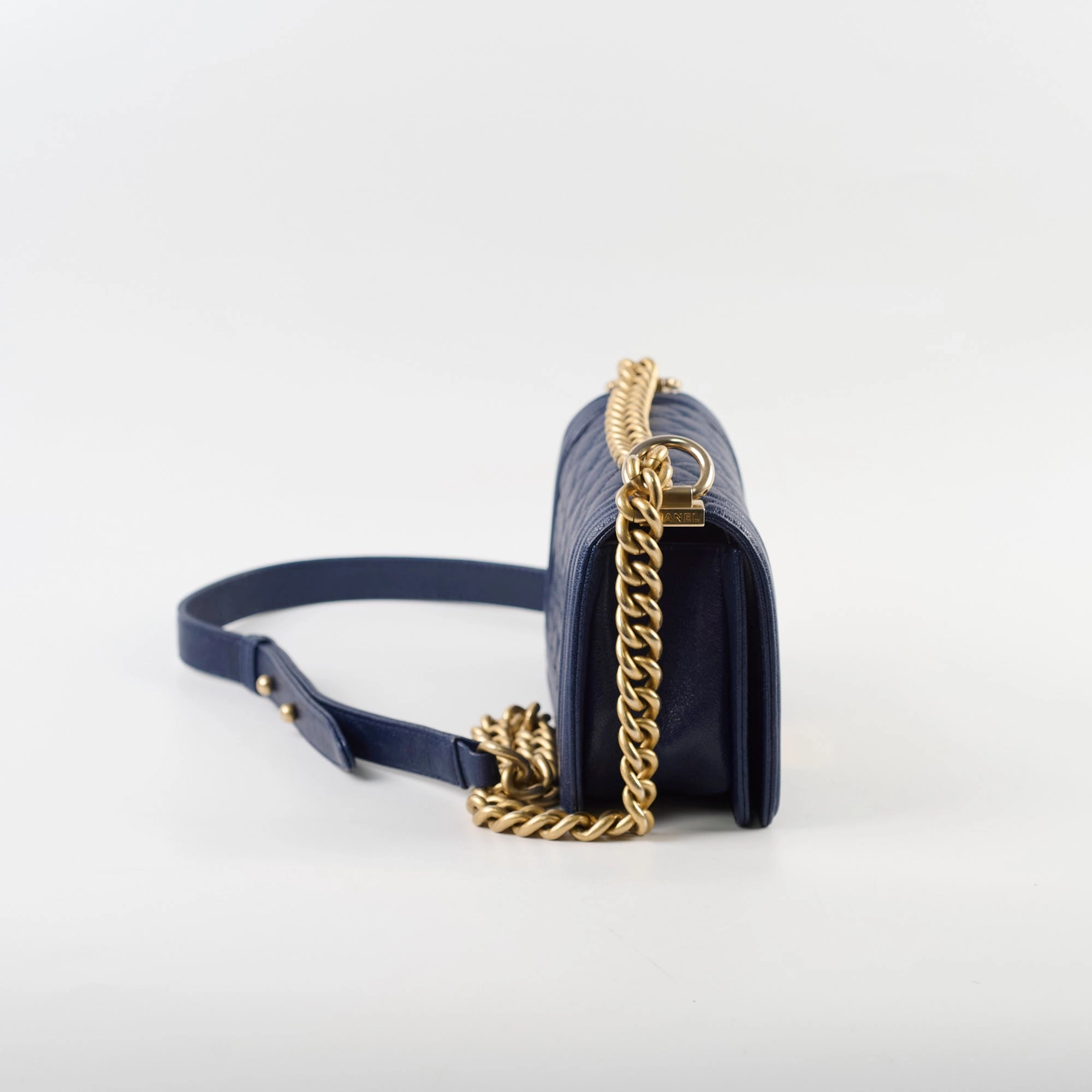 Chanel Small Boy Caviar Bag Navy 26 Series