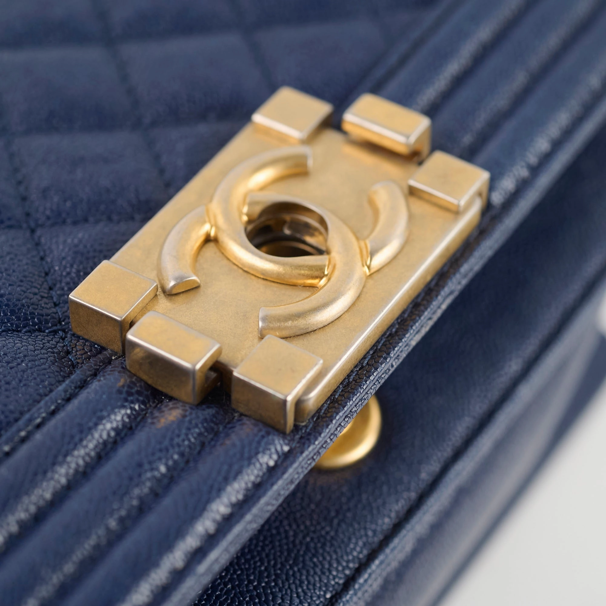 Chanel Small Boy Caviar Bag Navy 26 Series