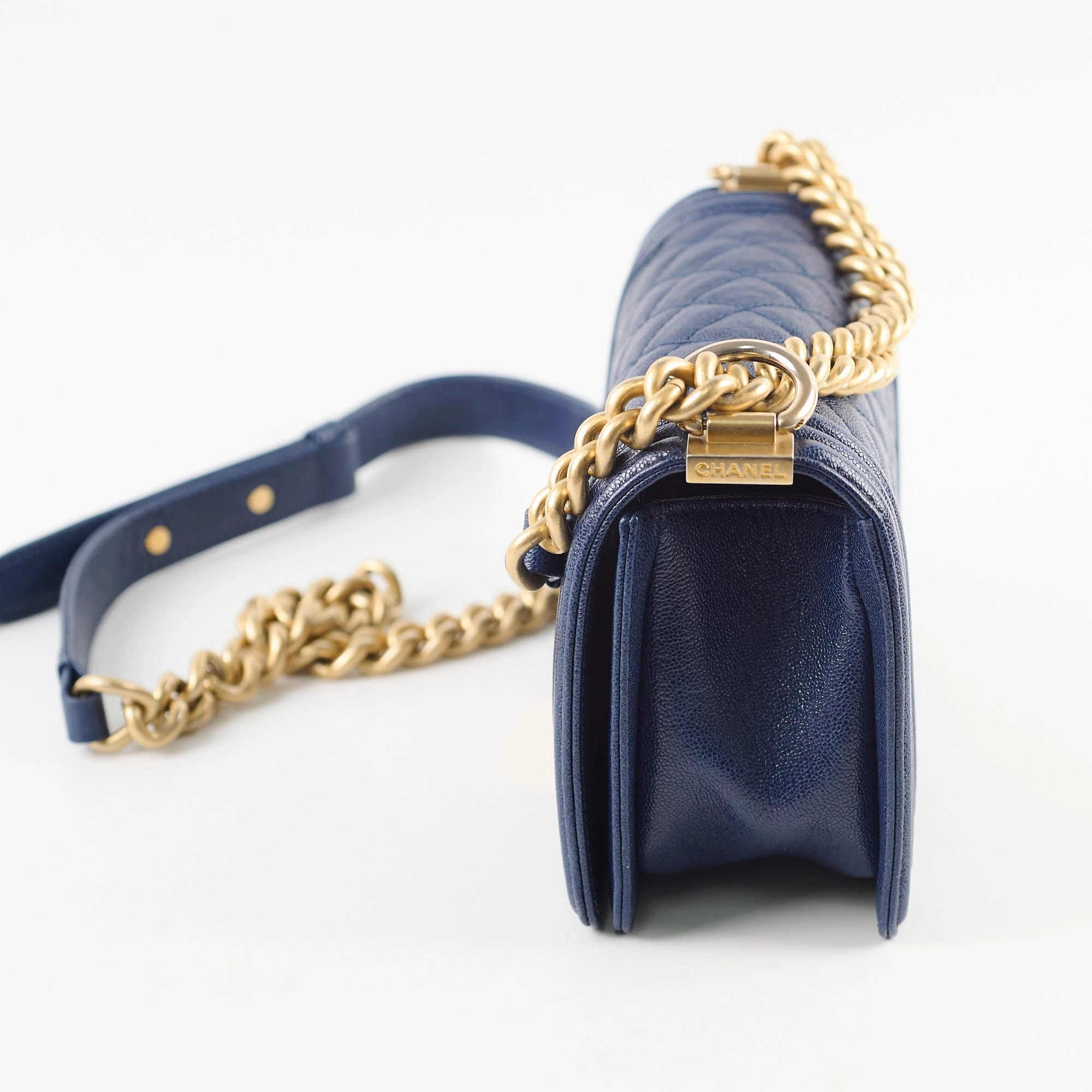Chanel Small Boy Caviar Bag Navy 26 Series