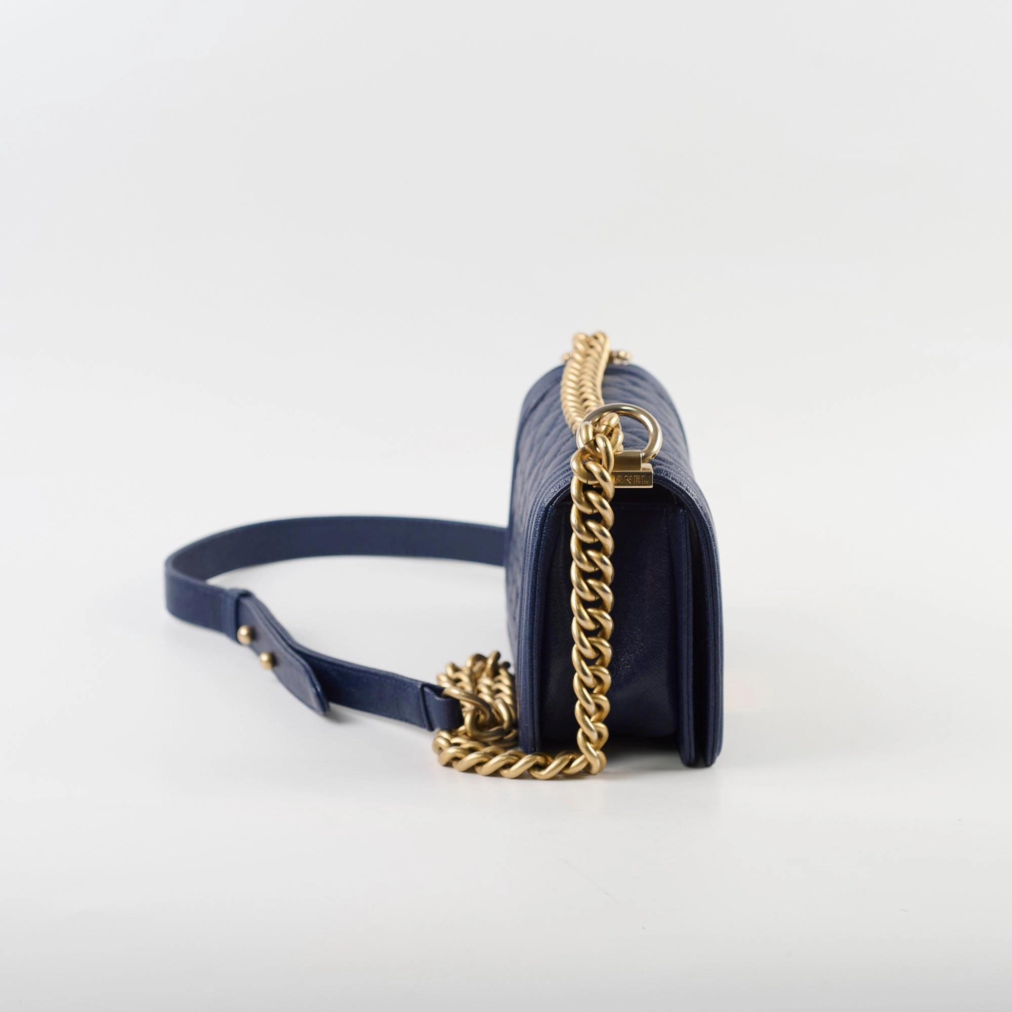 Chanel Small Boy Caviar Bag Navy 26 Series