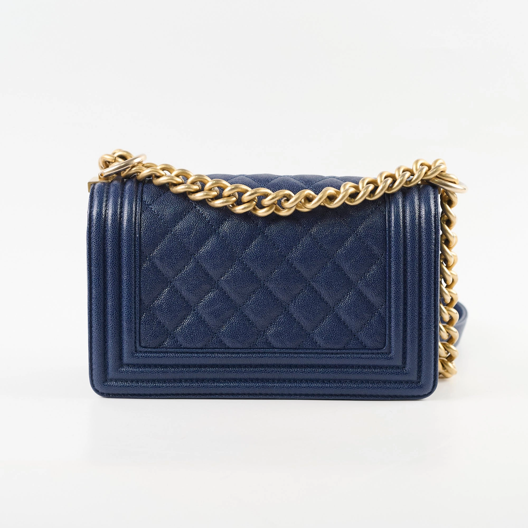 Chanel Small Boy Caviar Bag Navy 26 Series