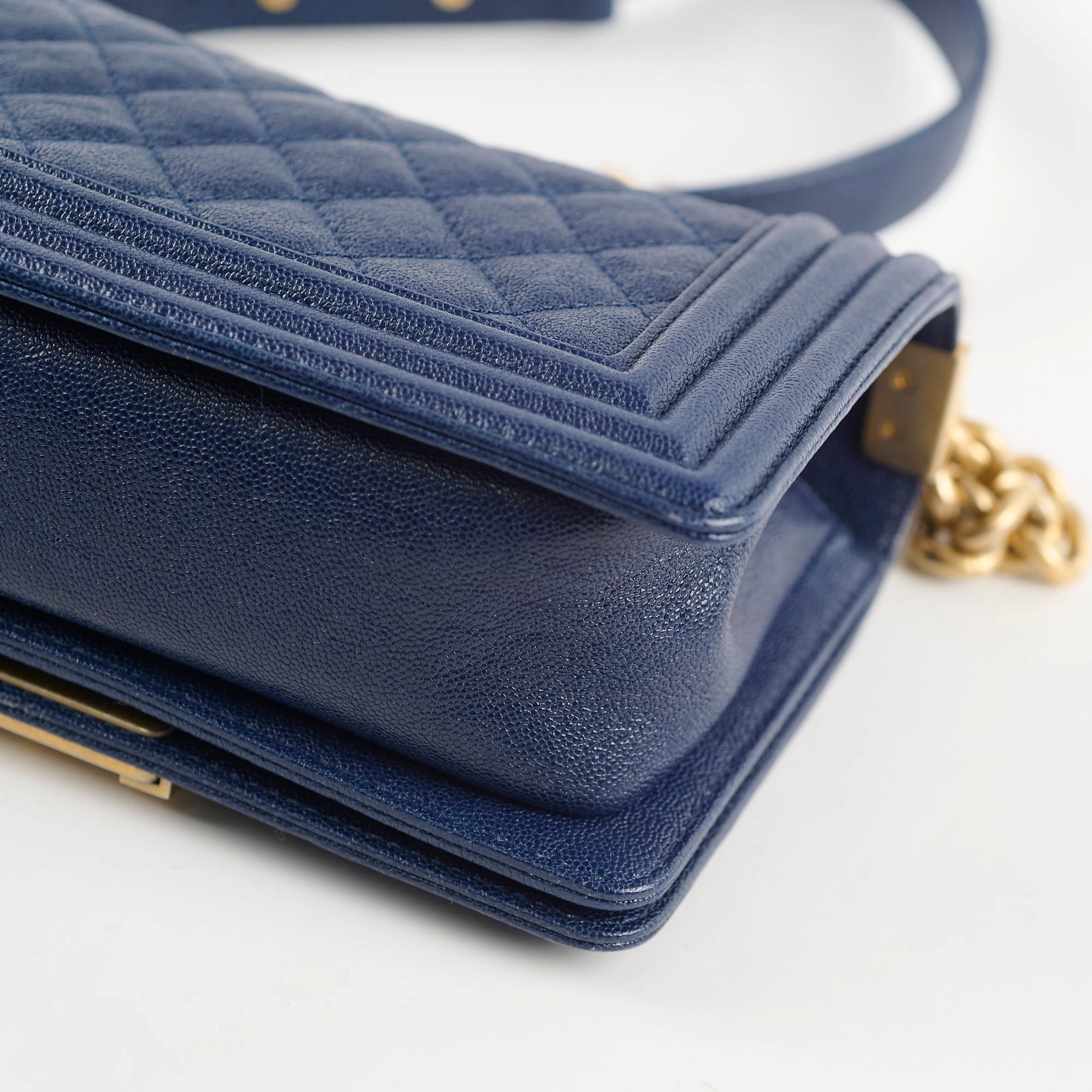Chanel Small Boy Caviar Bag Navy 26 Series