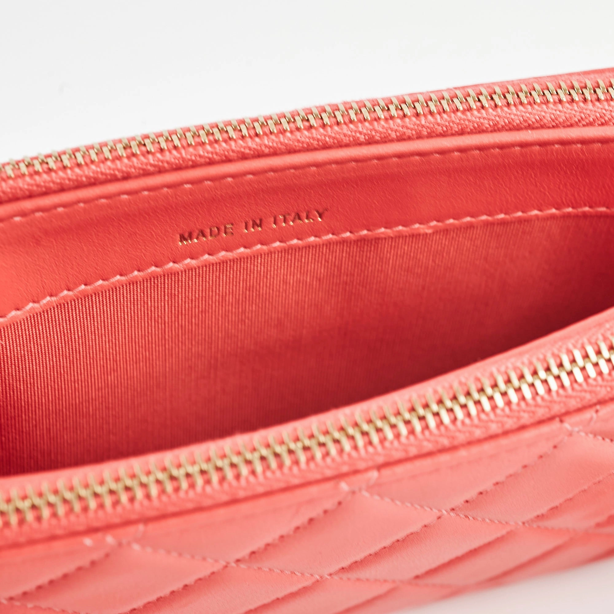 Chanel Small Camelia CC Clucth with Chain Coral