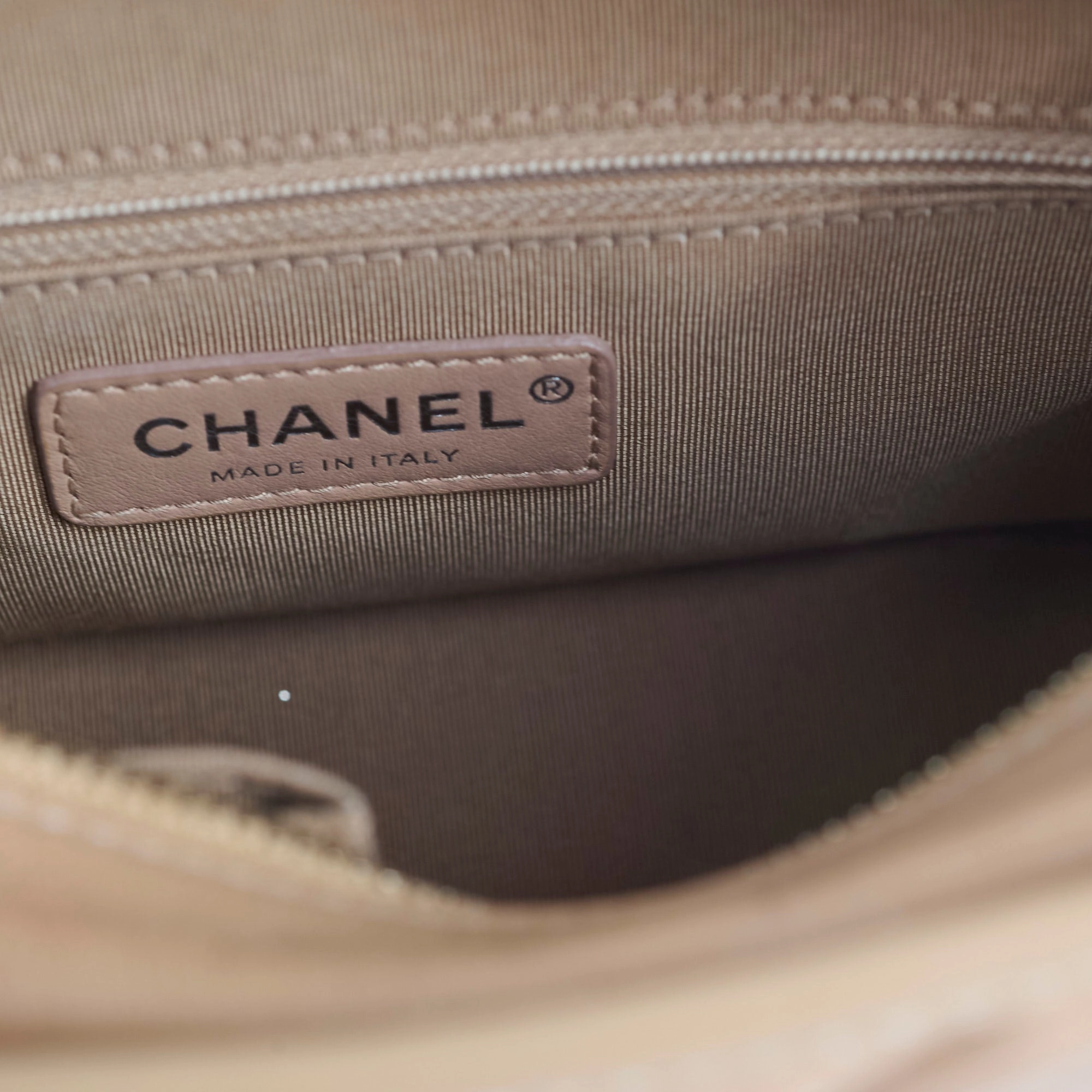 Chanel Small Chevron Grabrielle Bag Beige