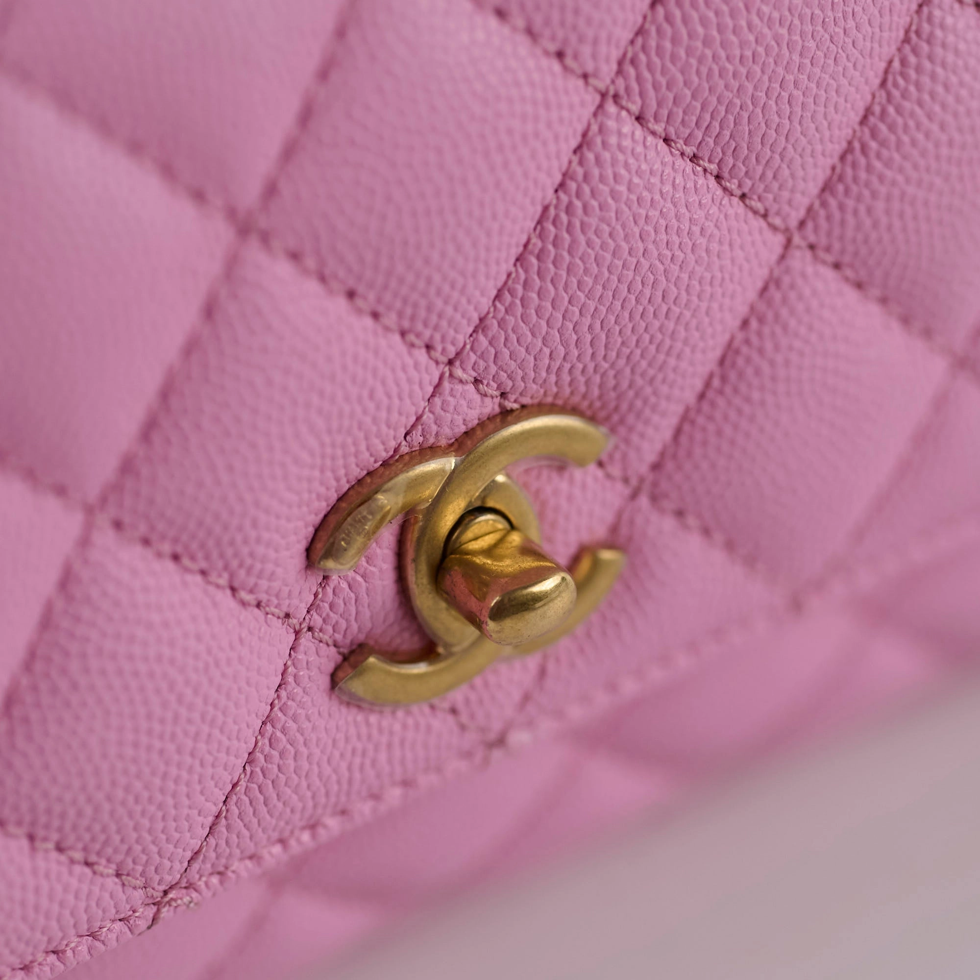 Chanel Small Coco Handle Caviar Pink Microchipped