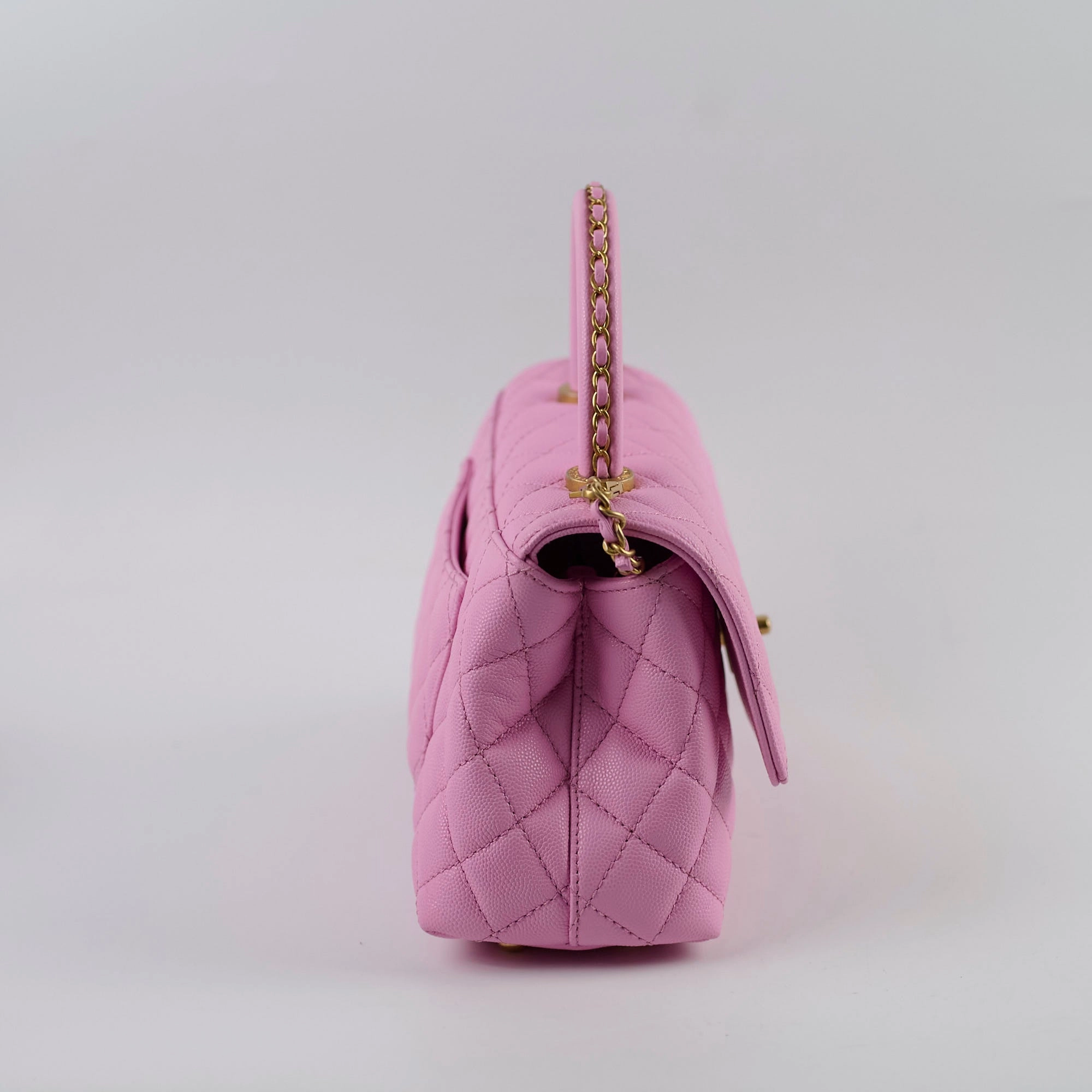 Chanel Small Coco Handle Caviar Pink Microchipped