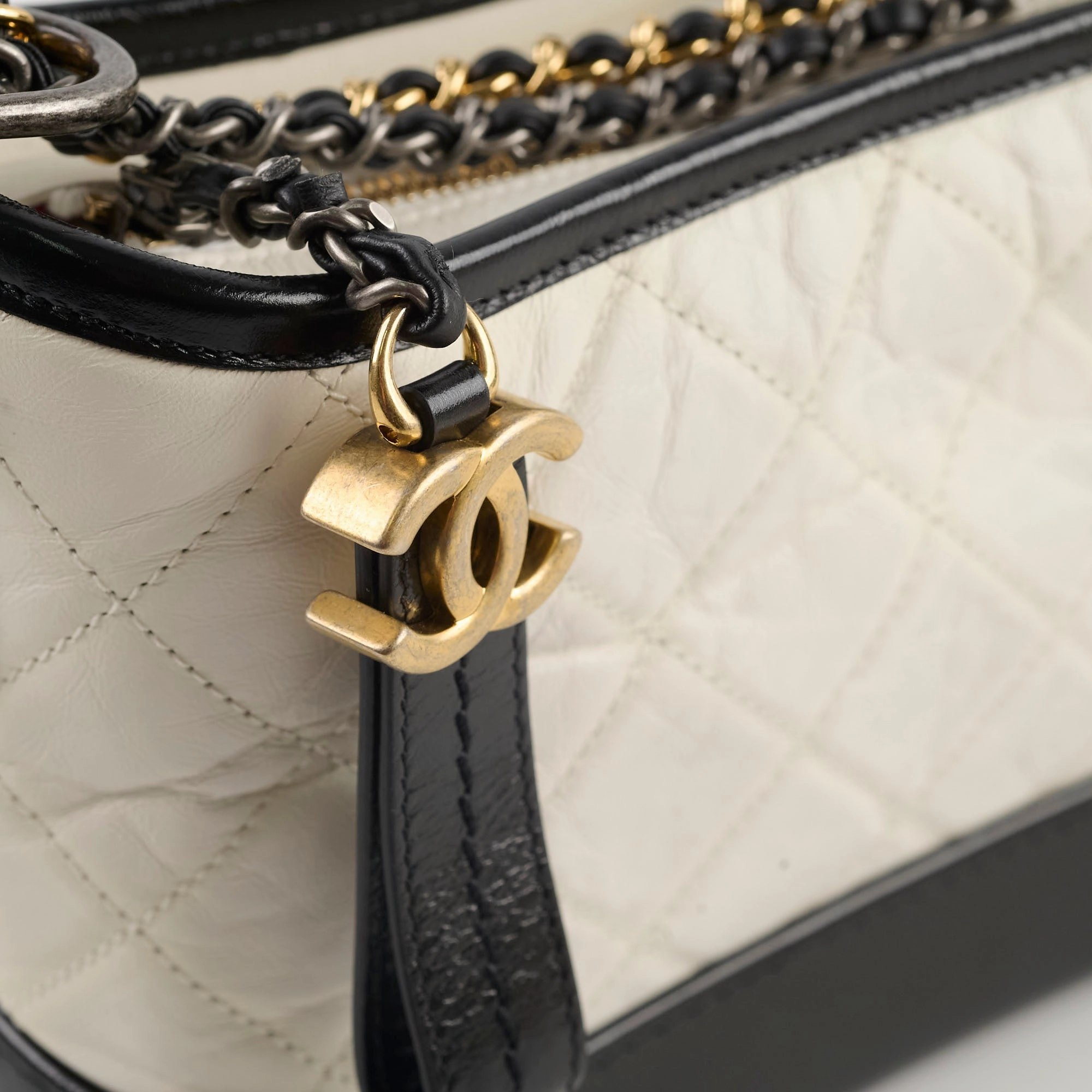Chanel Small Gabrielle Bag Black and White