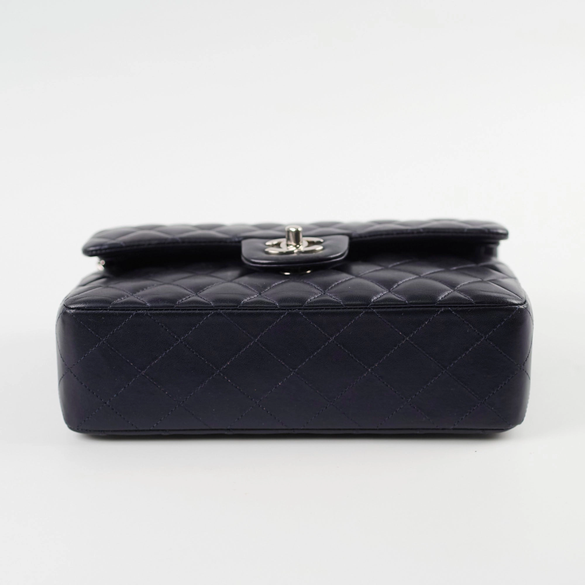 Chanel Small Lambskin Classic Flap Mettalic Navy Series 24