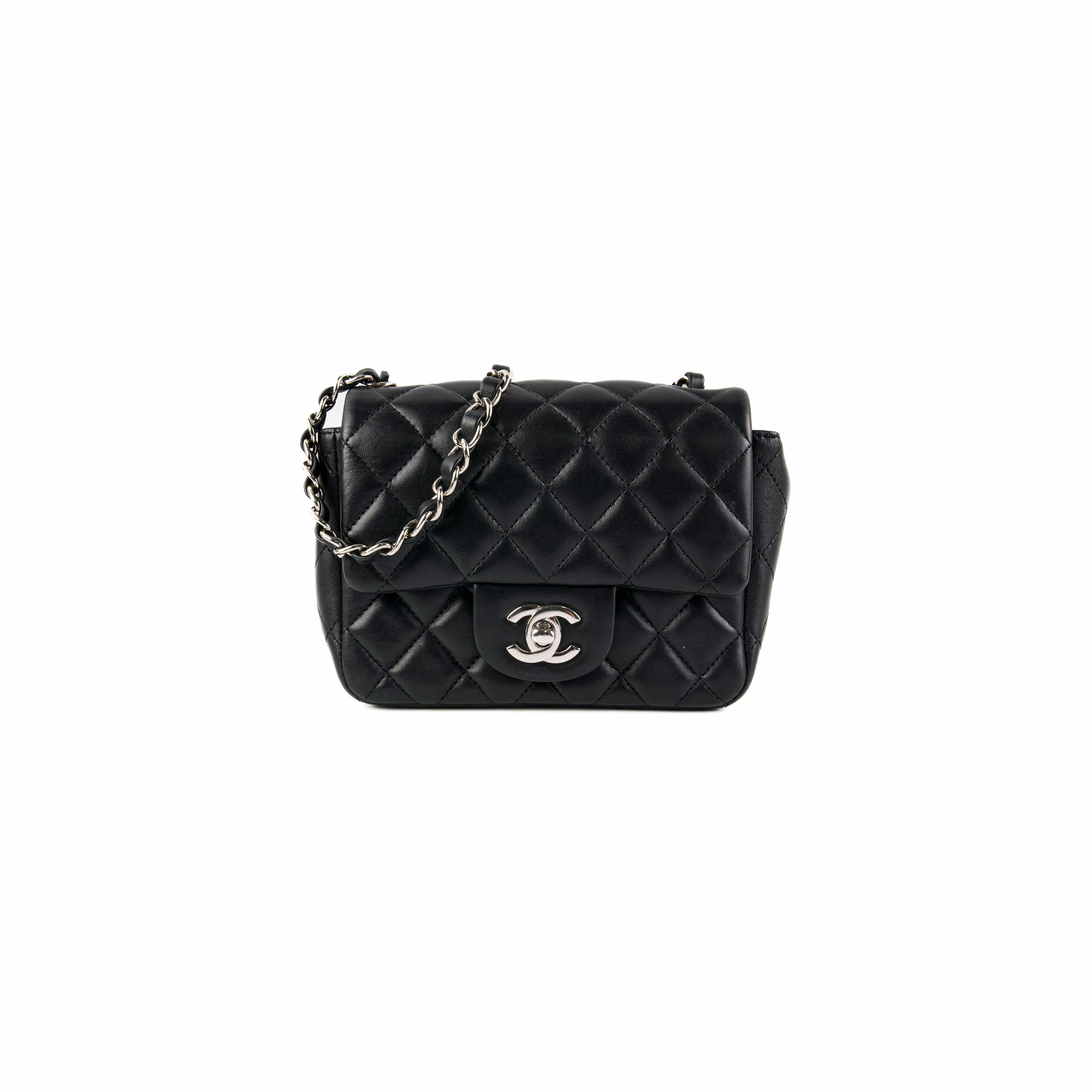 Chanel Square Mini Lambskin Black Bag