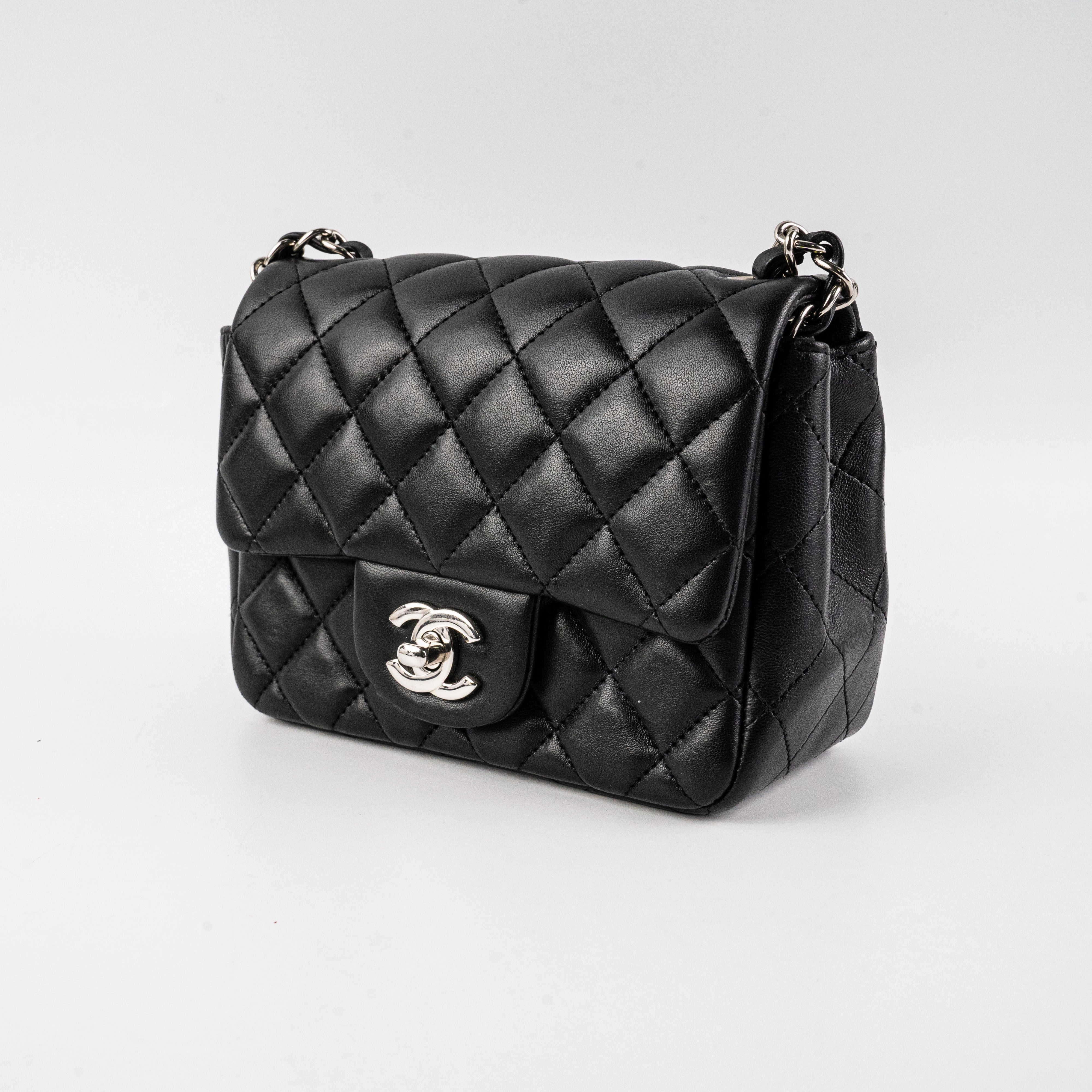 Chanel Square Mini Lambskin Black Bag