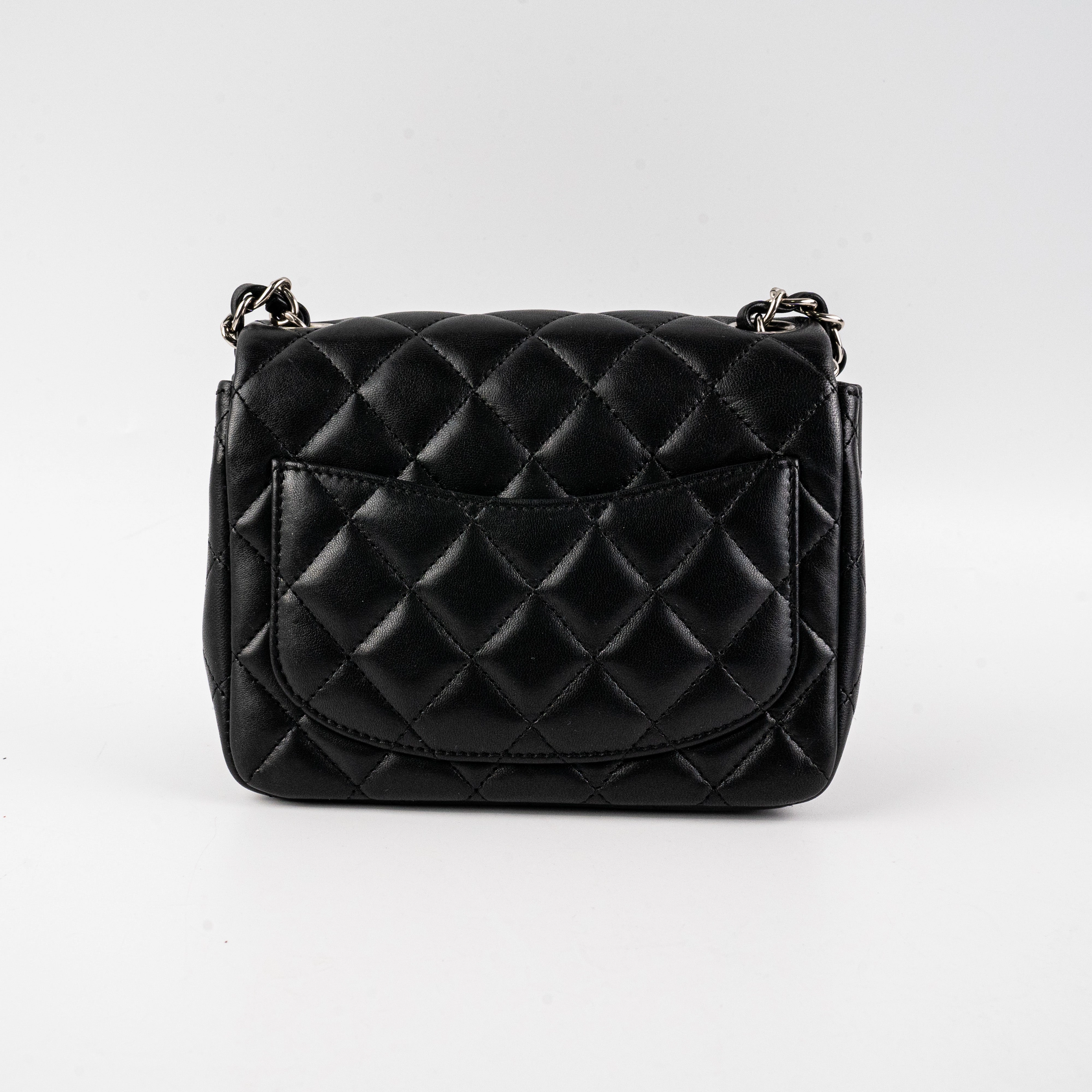 Chanel Square Mini Lambskin Black Bag