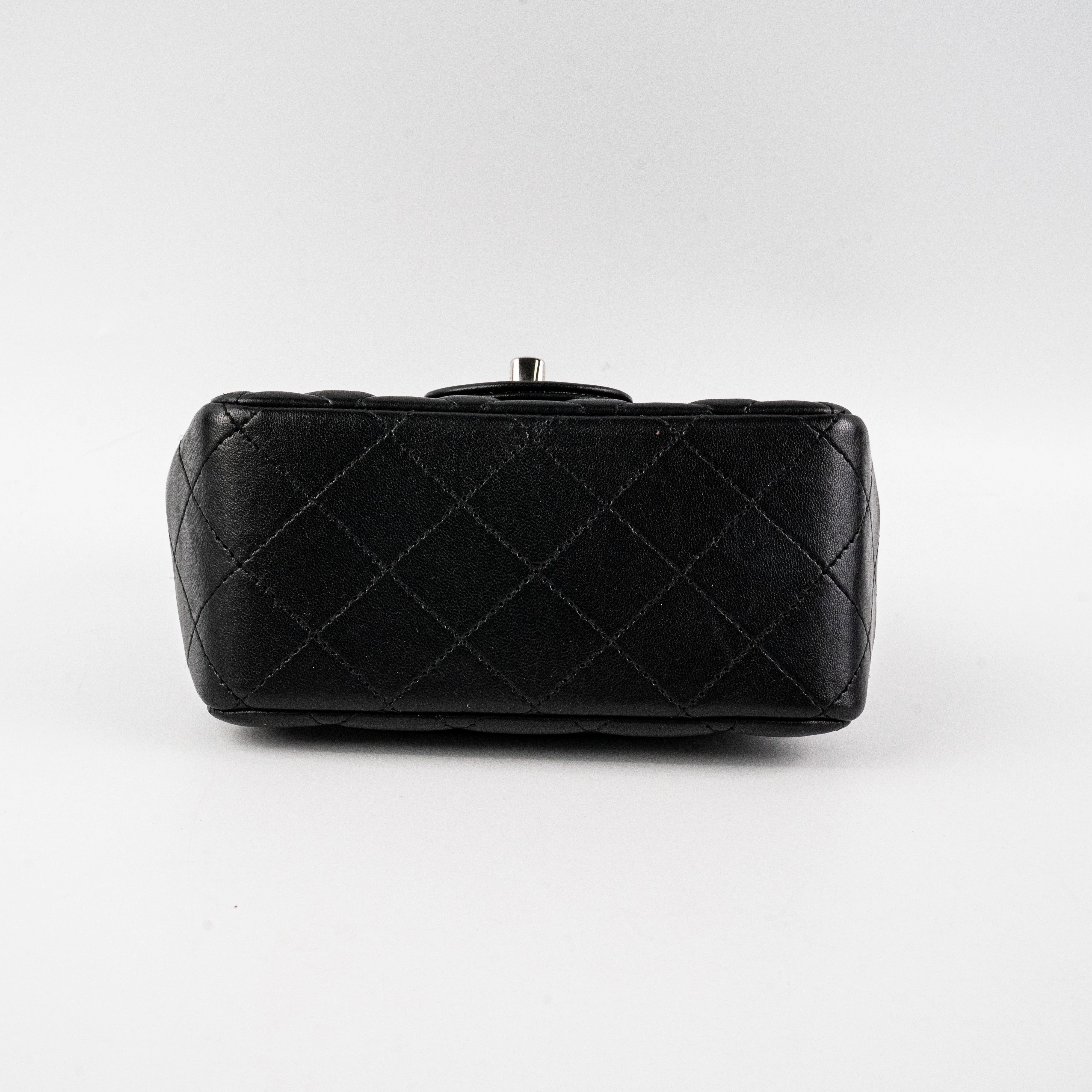 Chanel Square Mini Lambskin Black Bag