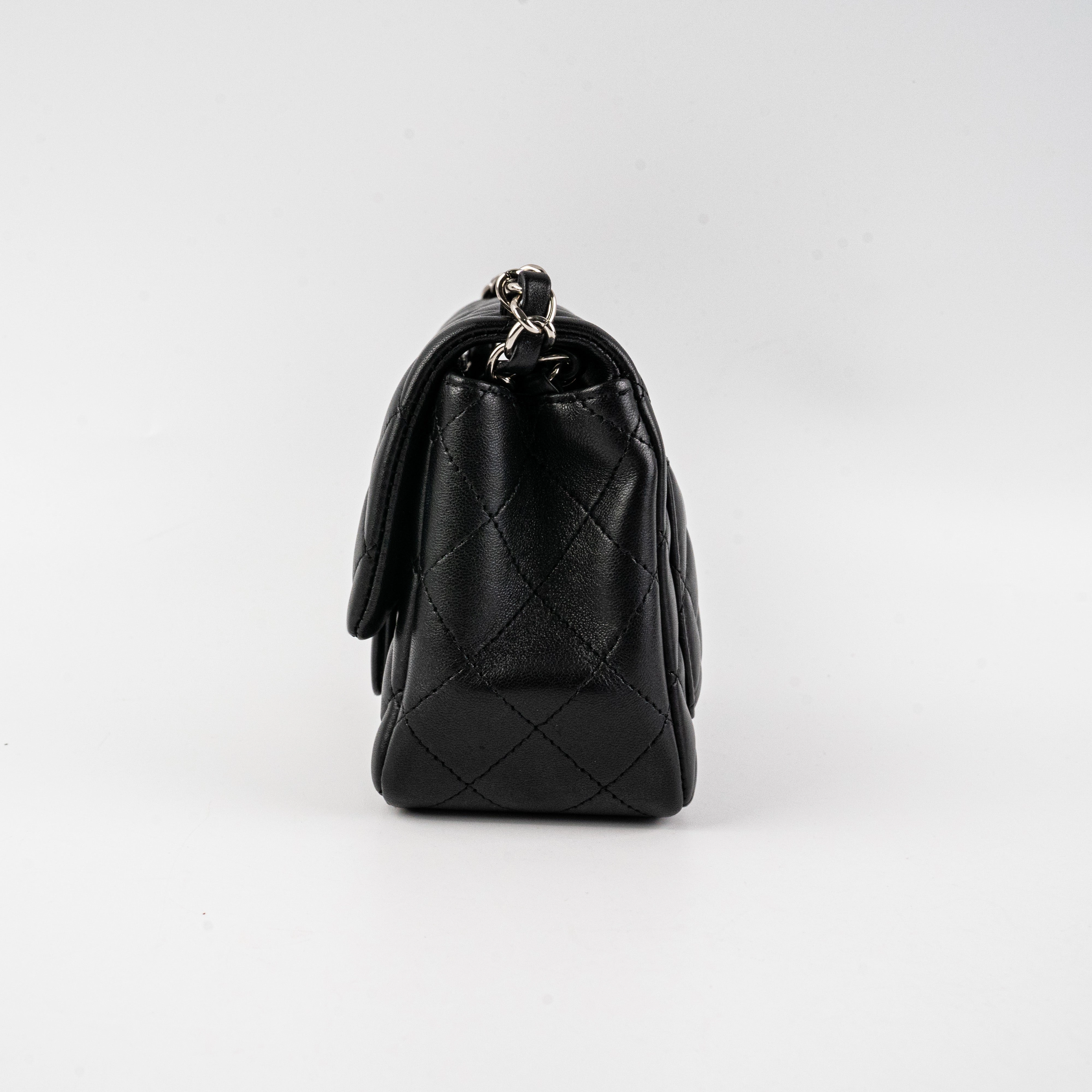 Chanel Square Mini Lambskin Black Bag