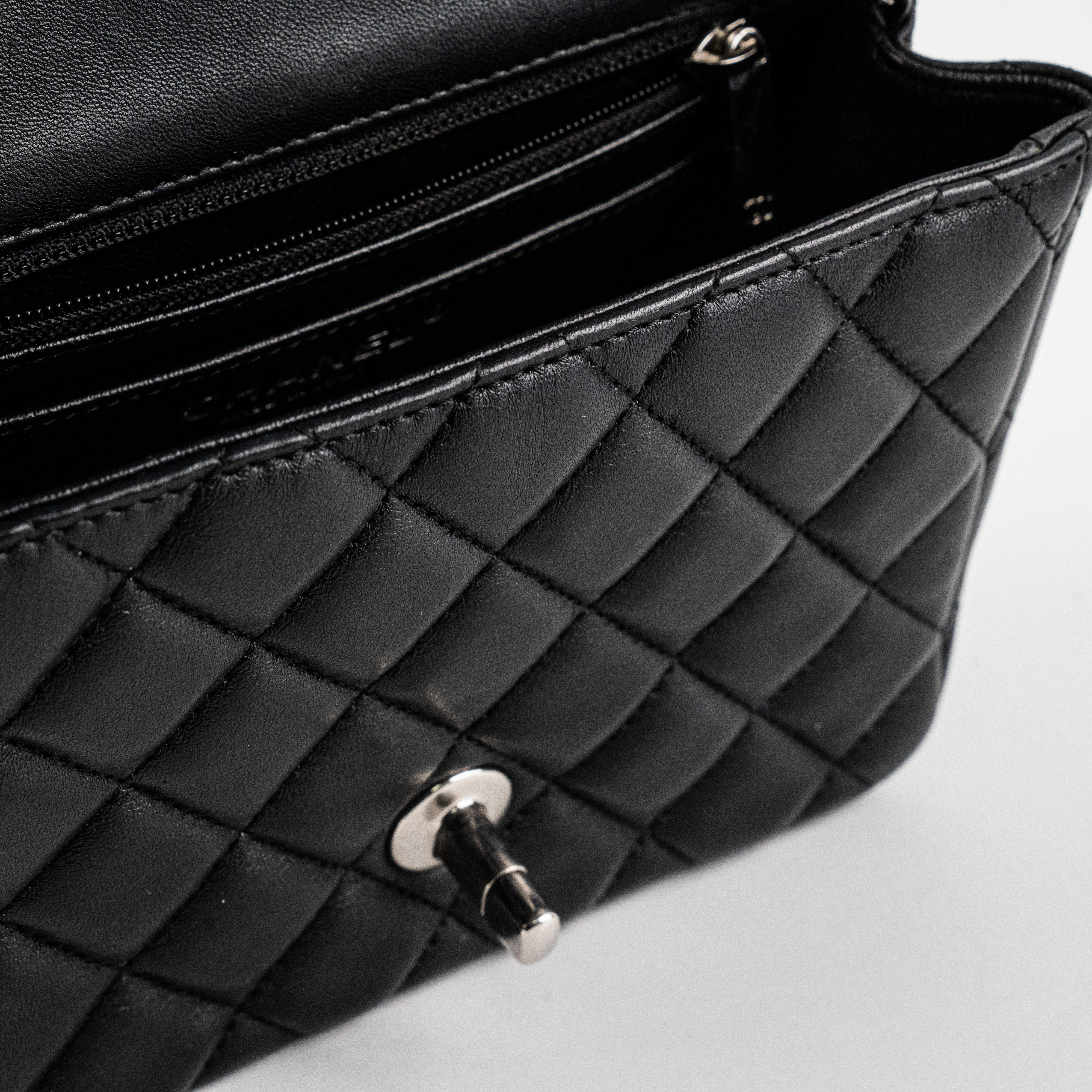 Chanel Square Mini Lambskin Black Bag