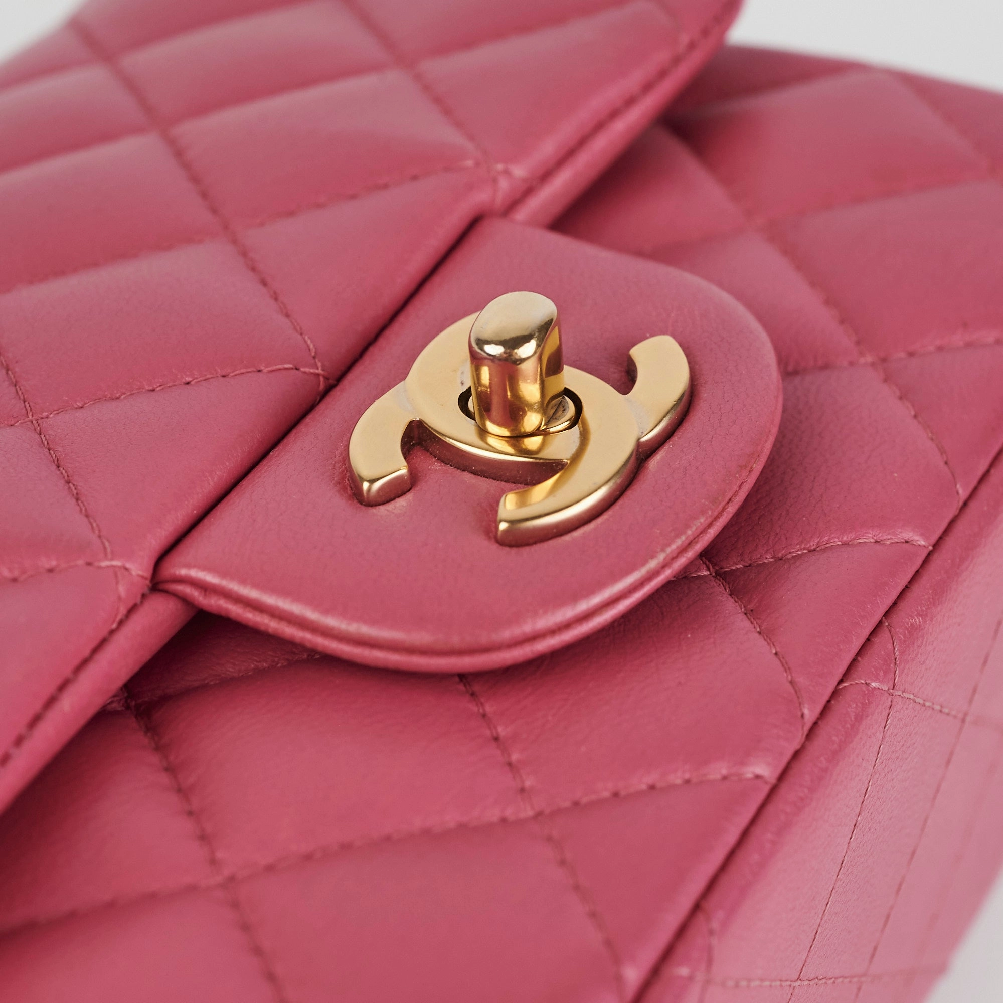 Chanel Square Mini Lambskin Pink
