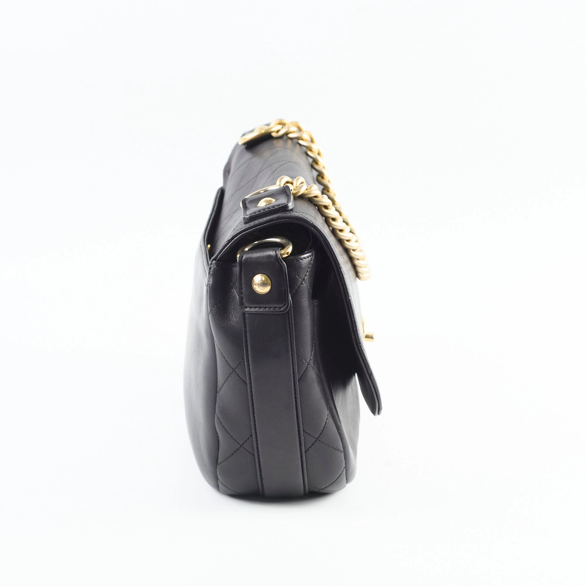 Chanel Stitched Paris in Rome Messenger Bag Black
