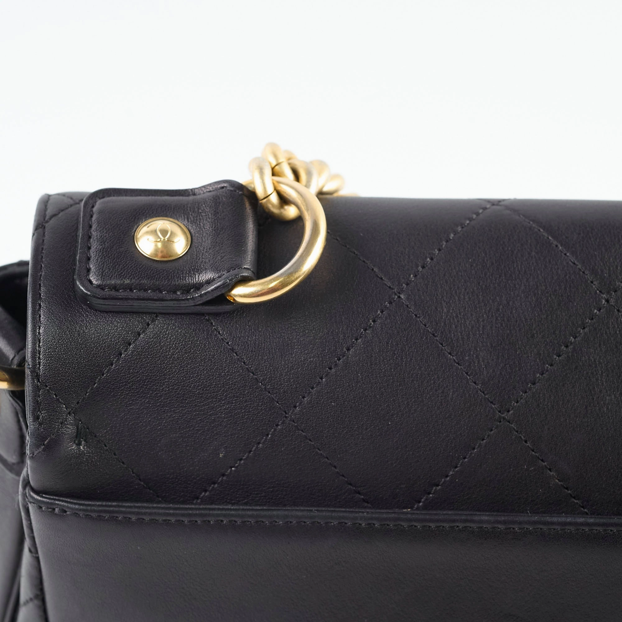 Chanel Stitched Paris in Rome Messenger Bag Black