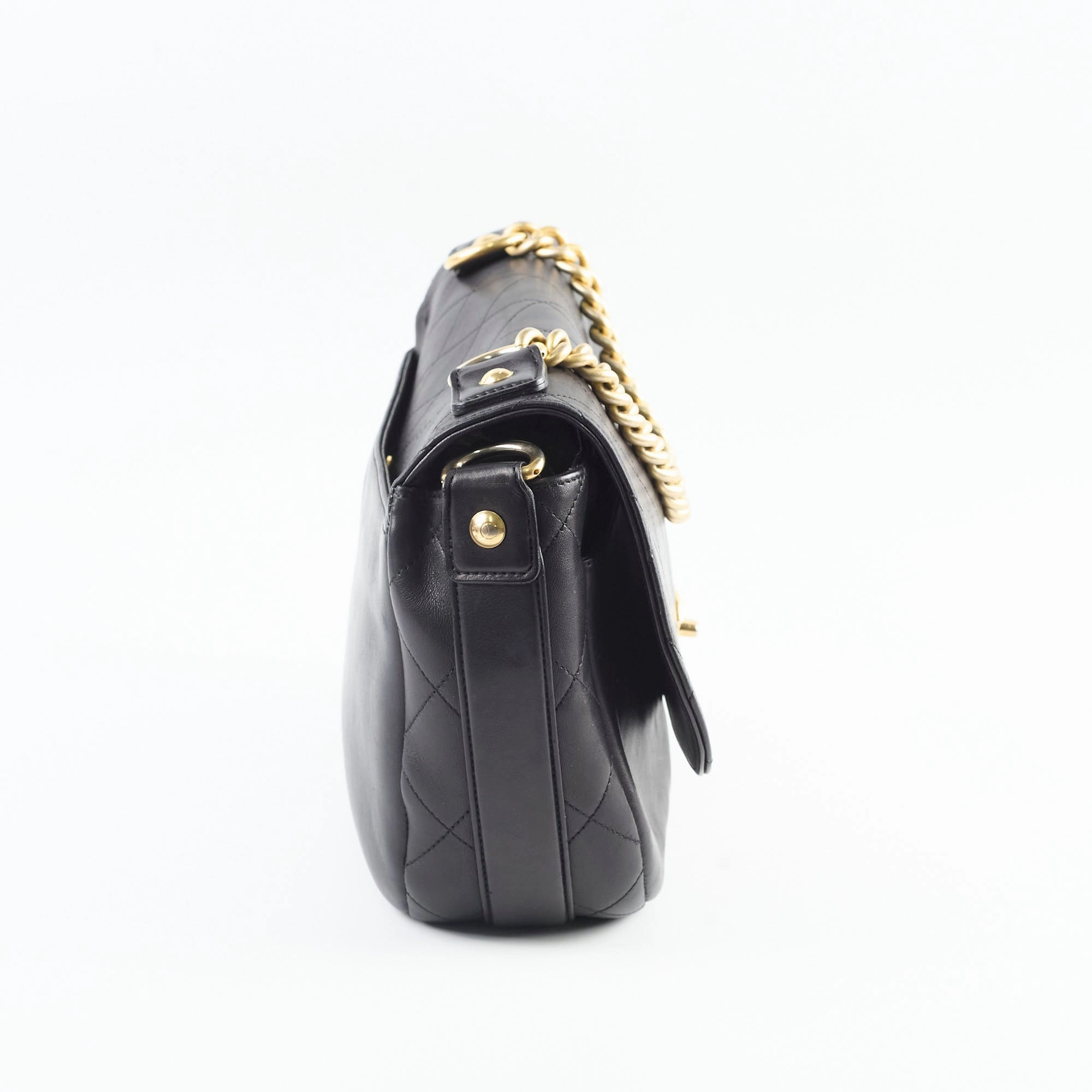 Chanel Stitched Paris in Rome Messenger Bag Black