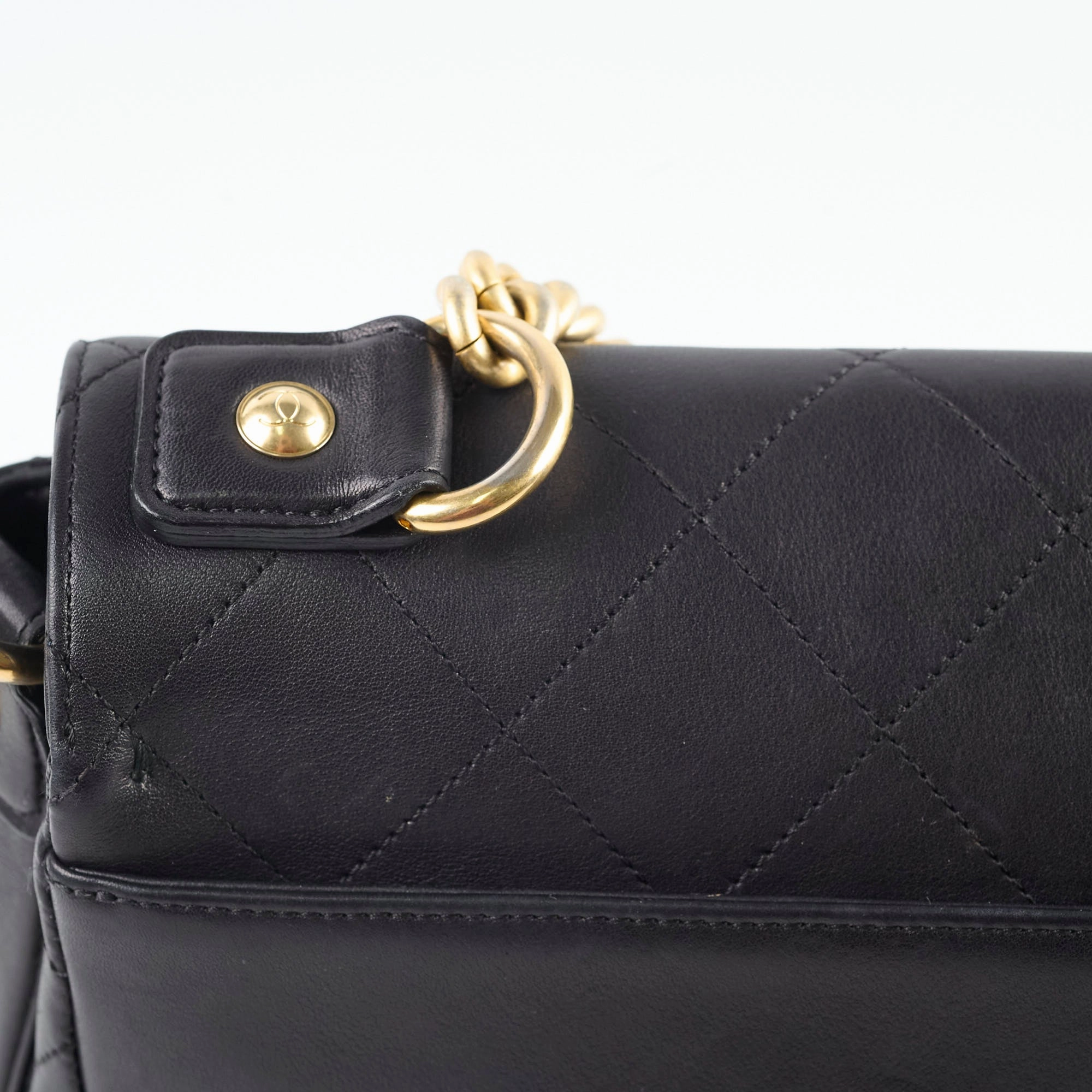 Chanel Stitched Paris in Rome Messenger Bag Black