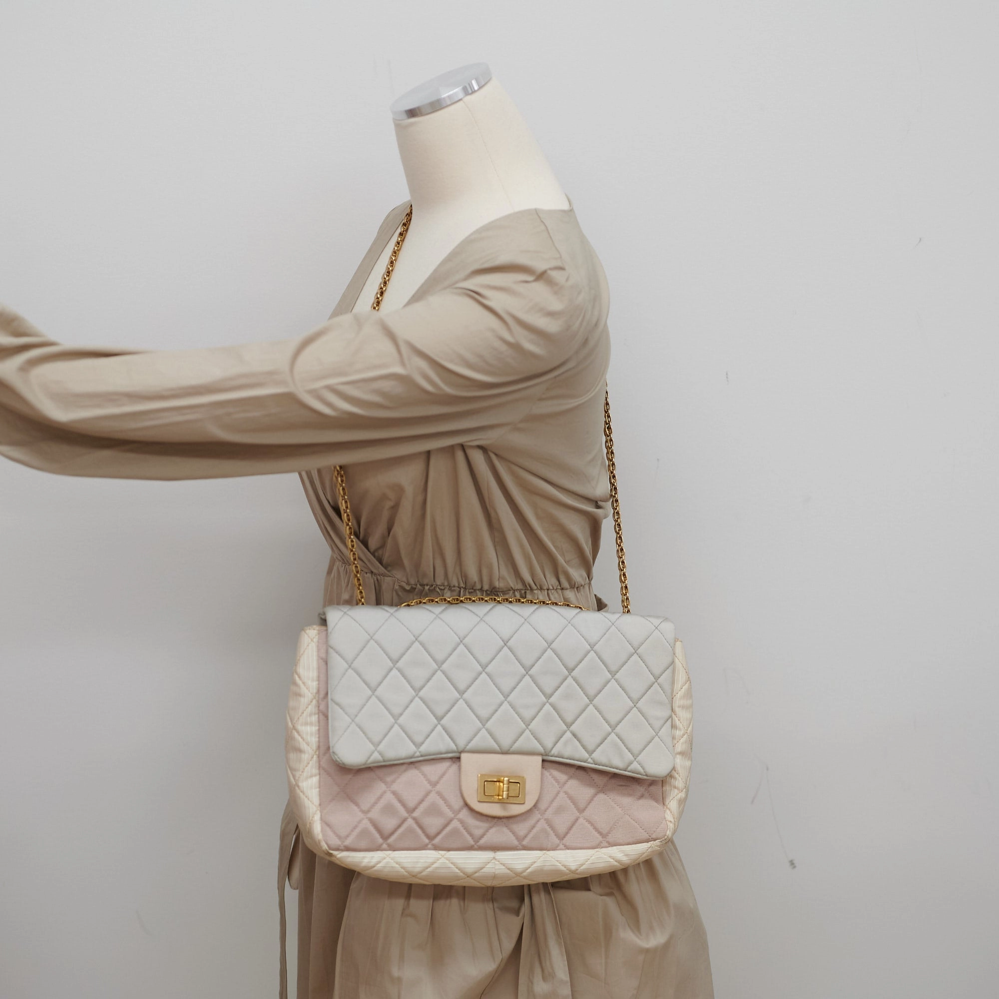 Chanel Tri-Color Microfiber Reissue Jumbo Flap Bag